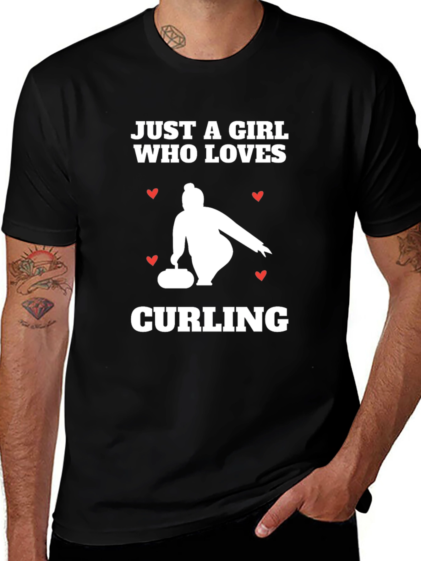 Black Curling Girl T-Shirt - Love of the Game main image