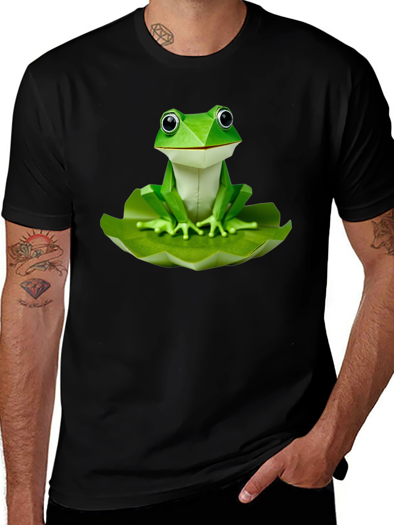 Variant 30 of Frog Origami Tee - Cool Graphic Print Shirt