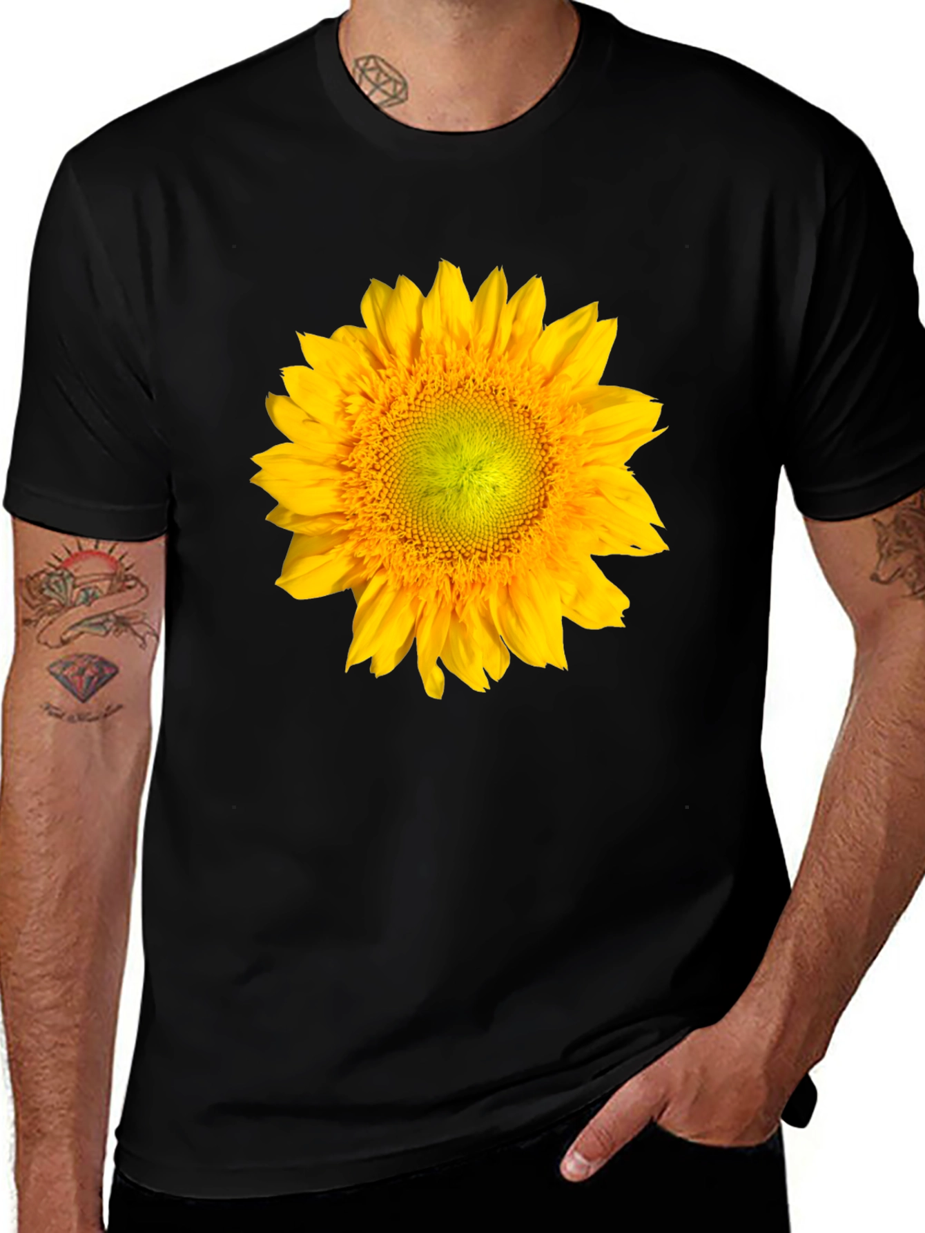 Variant 6 of Sunflower Graphic Black T-Shirt