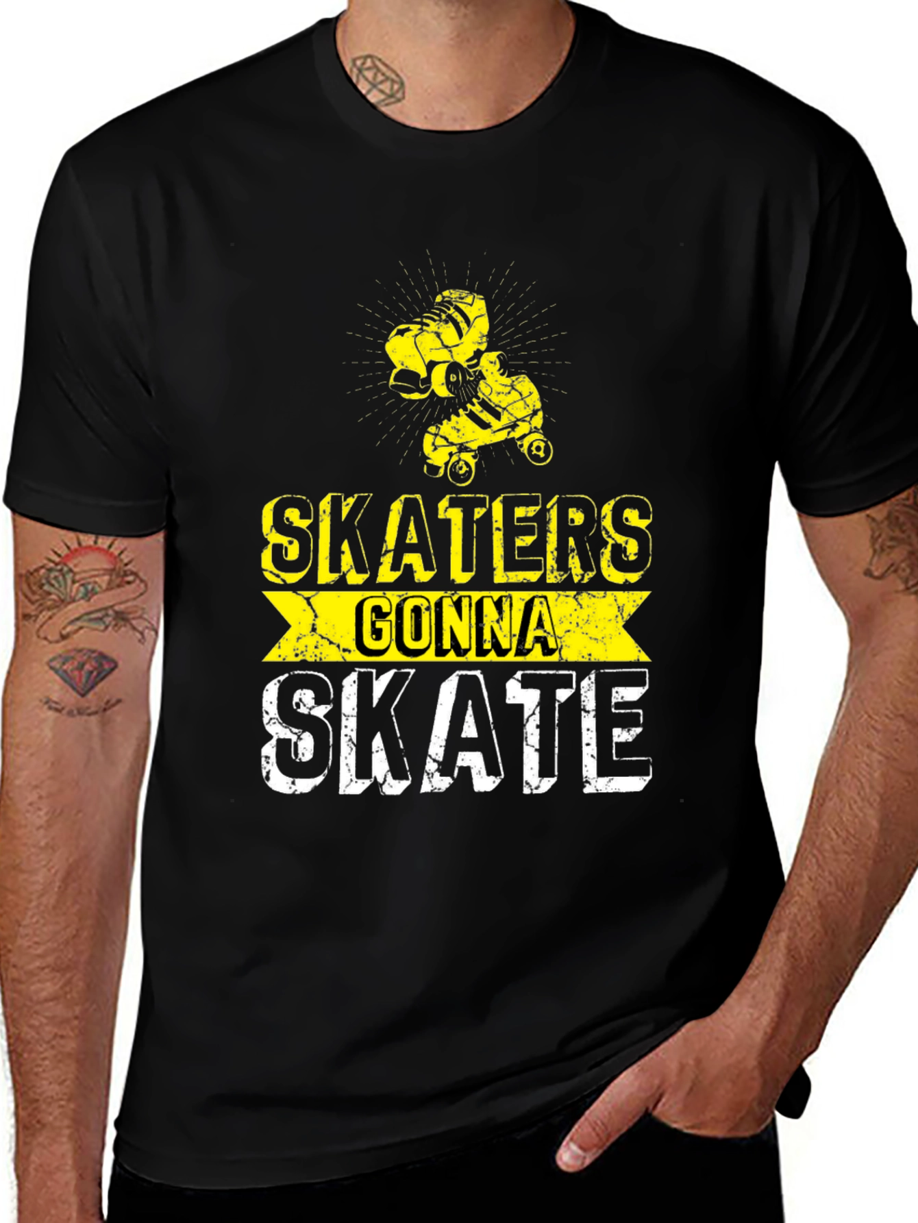 Variant 23 of Skaters Gonna Skate Graphic Tee - Black Cotton Blend