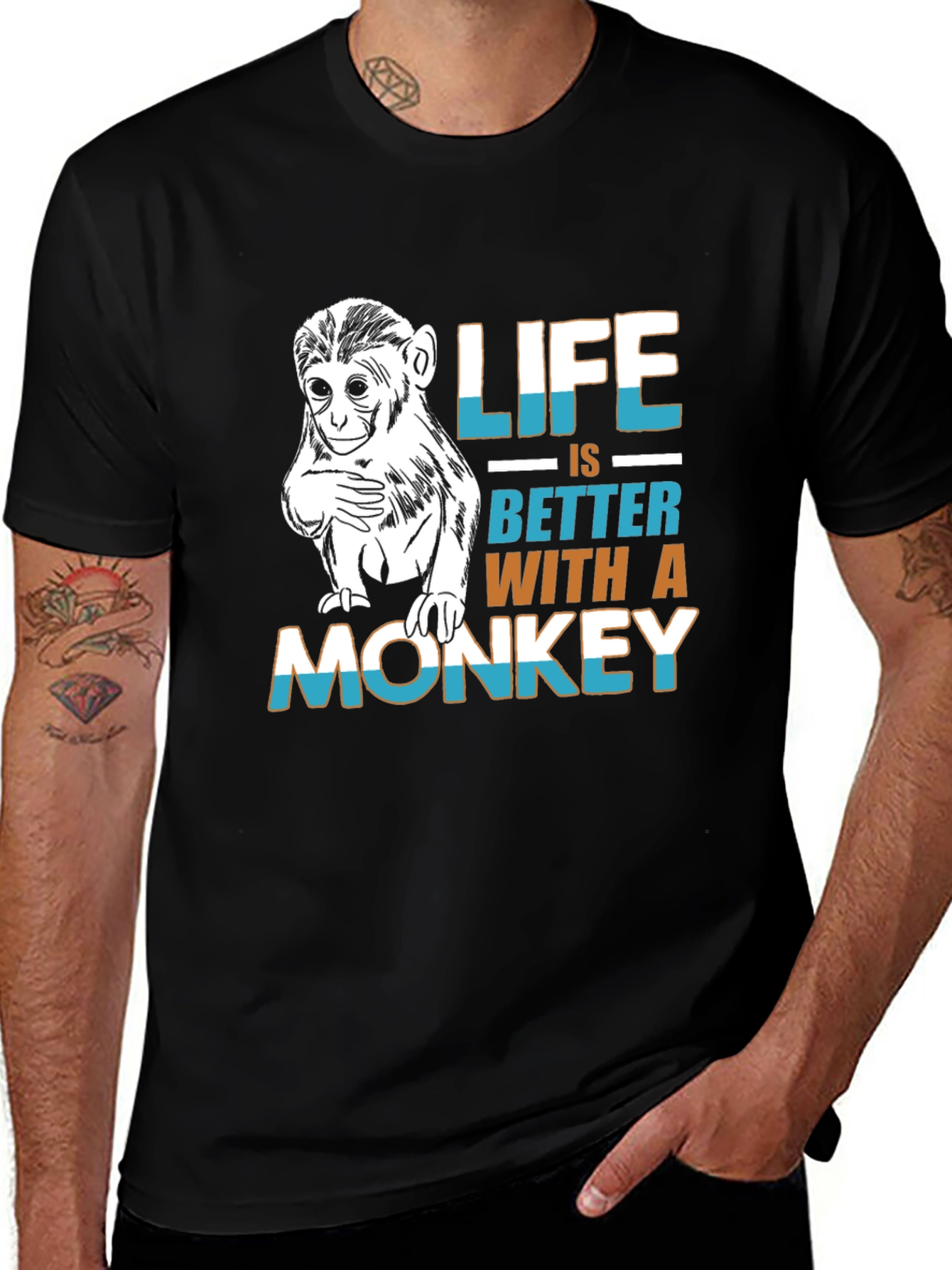 Variant 7 of Monkey Life T-Shirt - Funny Graphic Tee