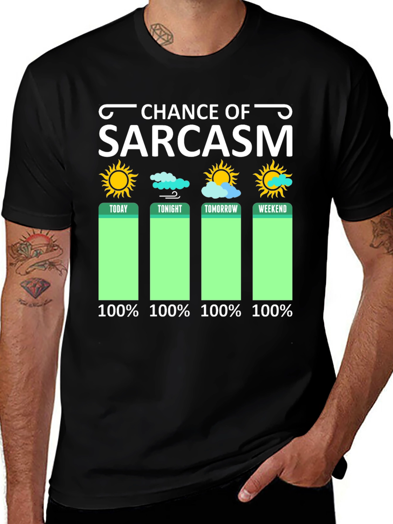 Variant 6 of Sarcasm Weather Forecast Graphic Tee