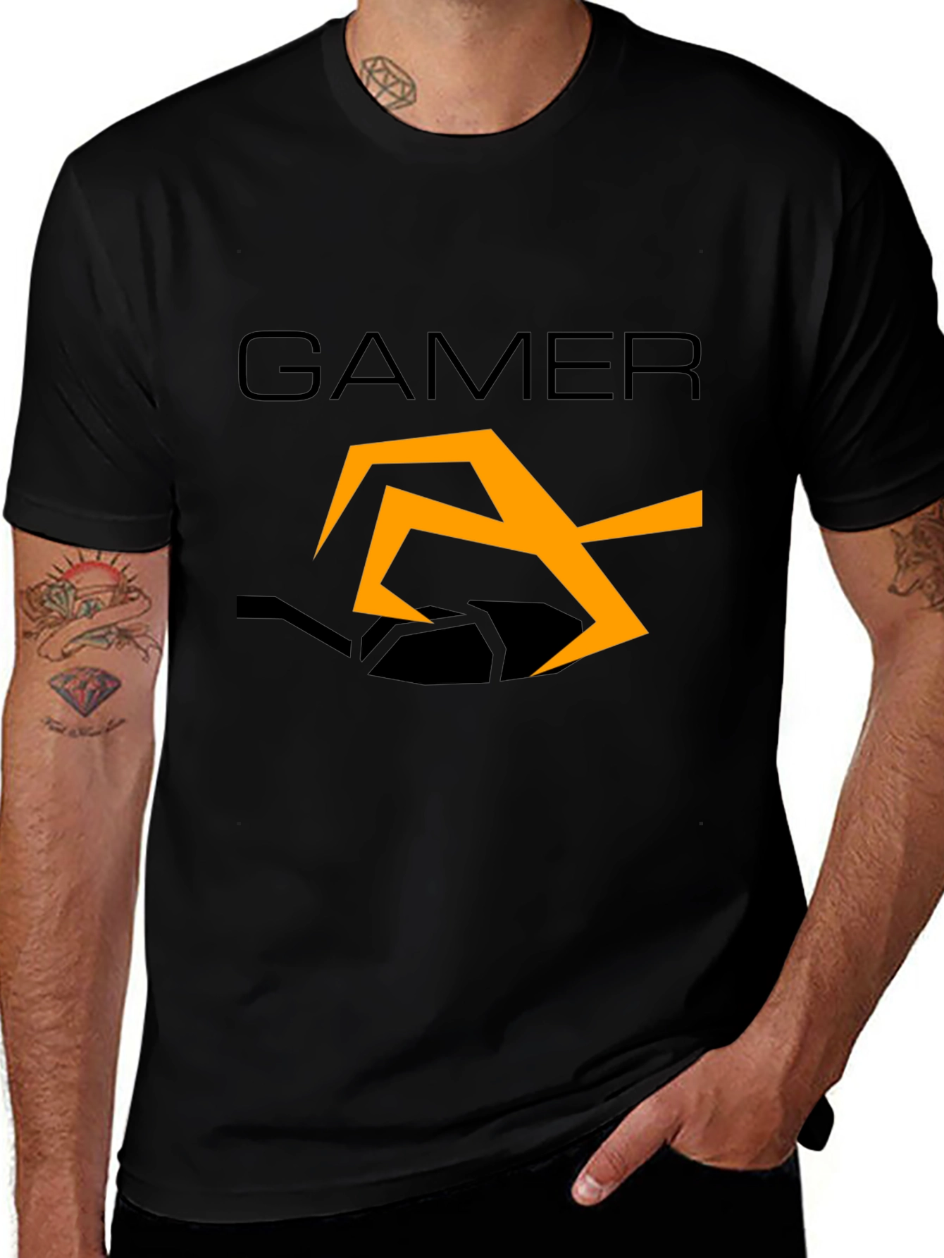 Variant 19 of Gamer Tee - Black Graphic T-Shirt