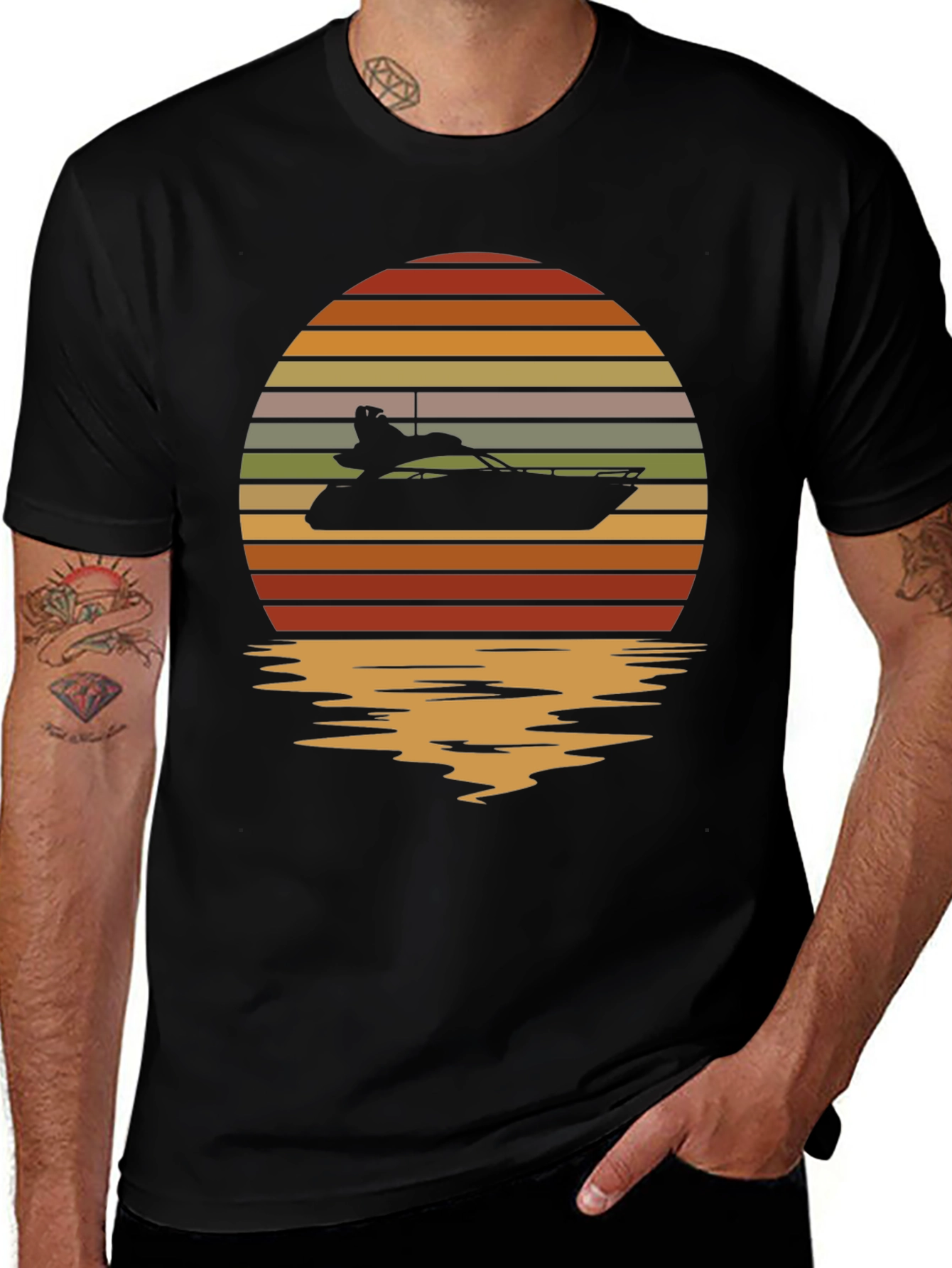 Variant 3 of Sunset Yacht T-Shirt - Retro Boating Tee