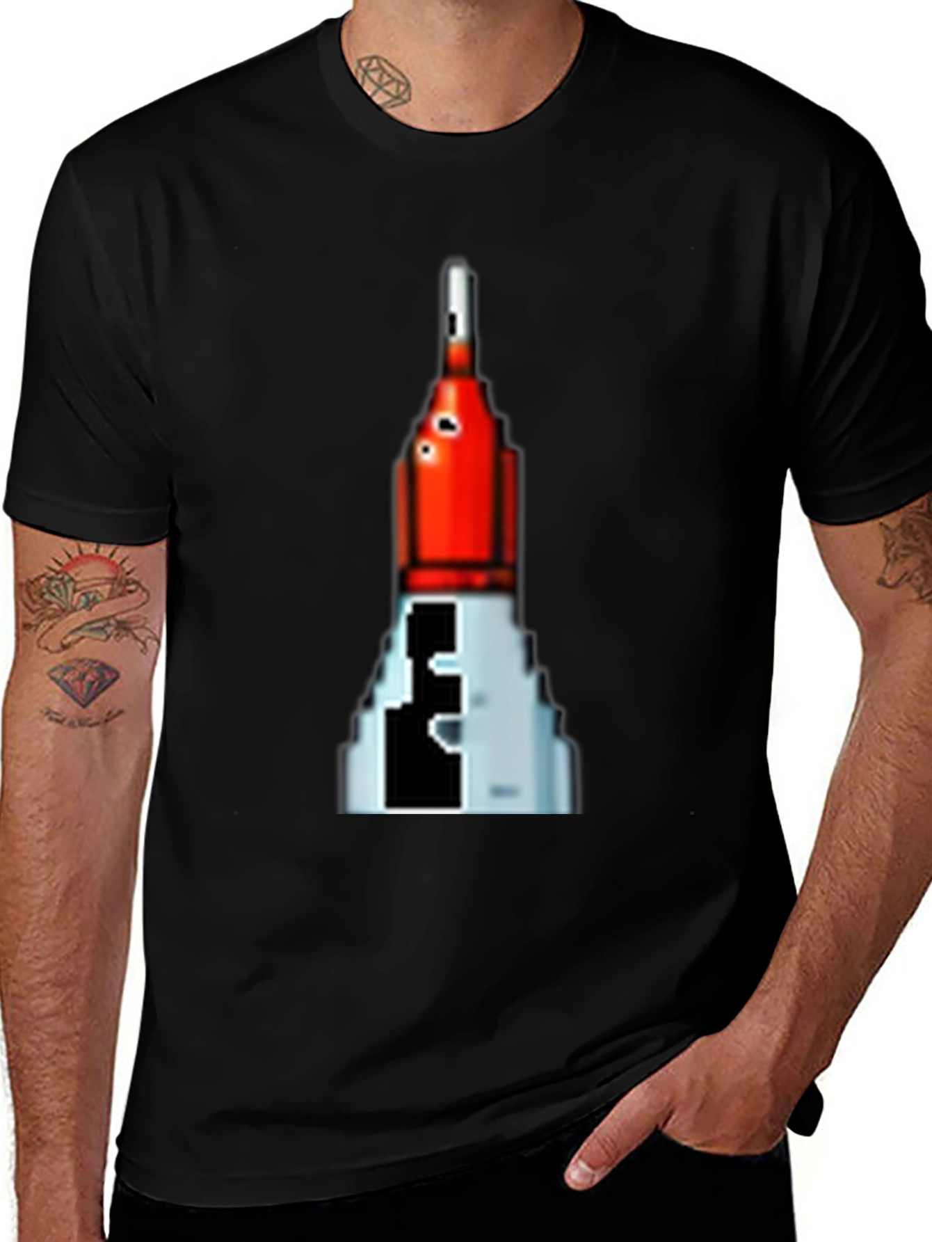 Variant 21 of Retro Pixel Rocket T-Shirt