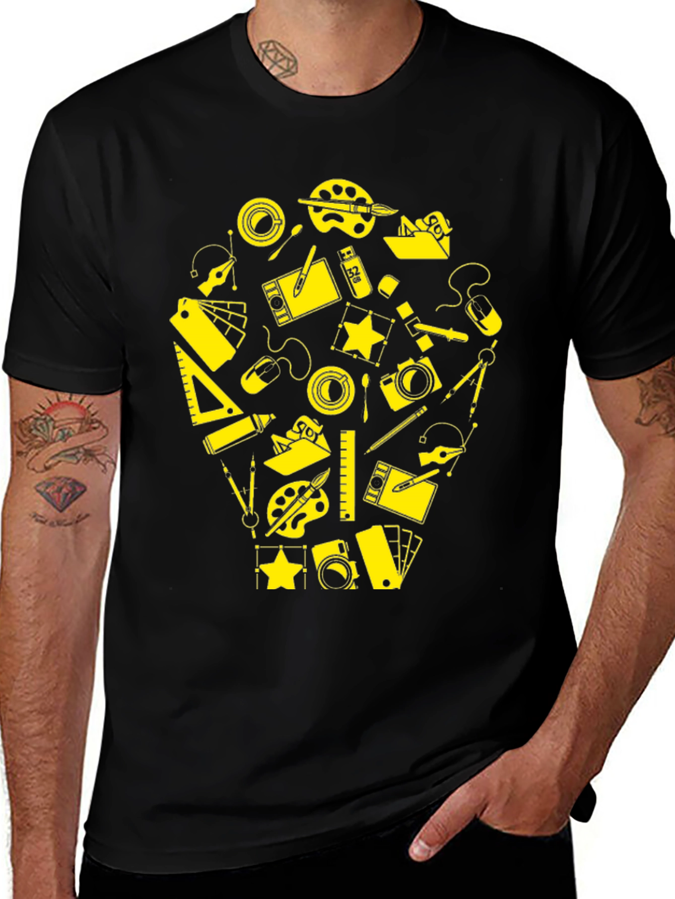 Variant 16 of Creative Design Black T-Shirt