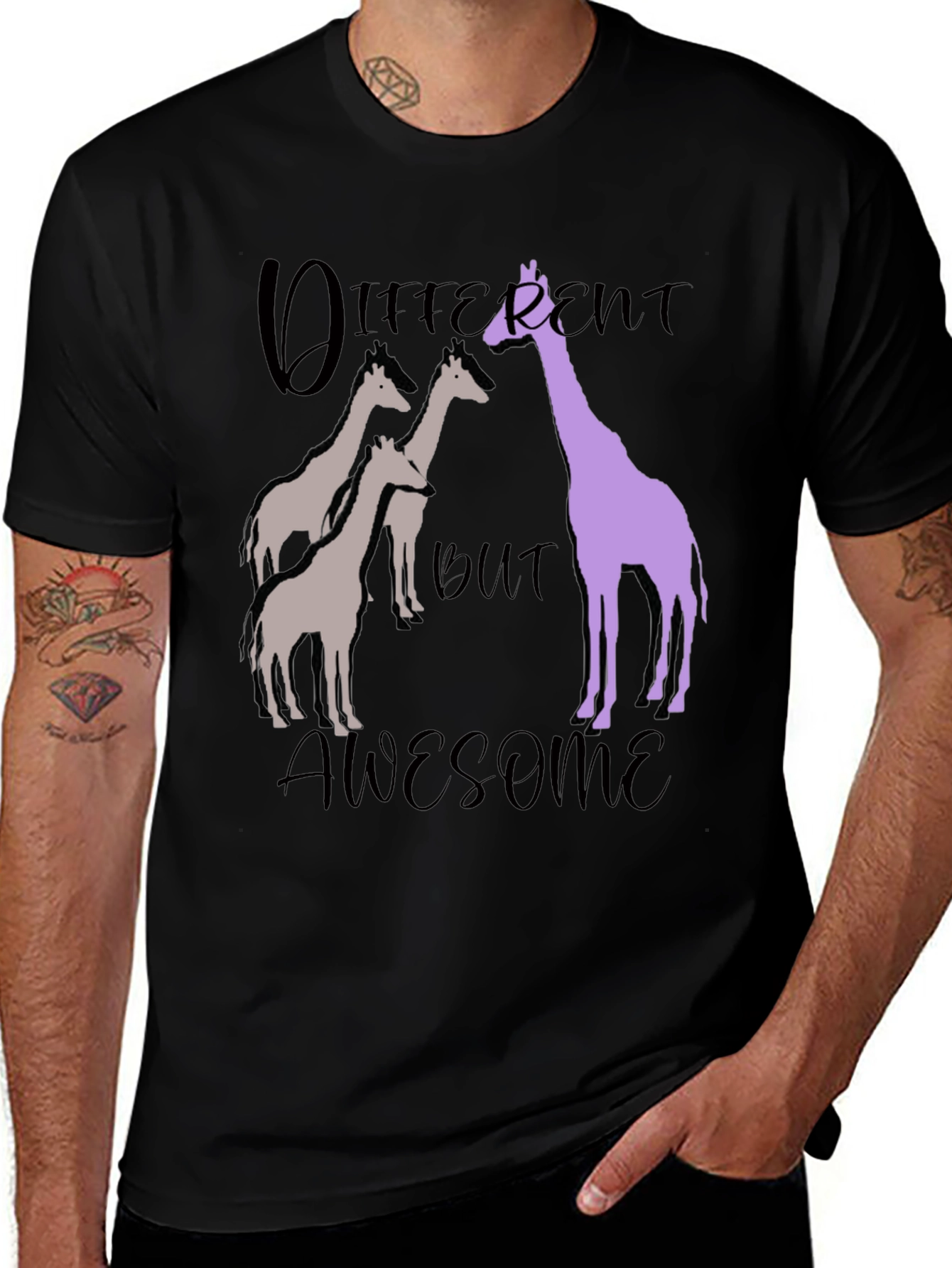 Variant 22 of Different But Awesome Giraffe Graphic Tee