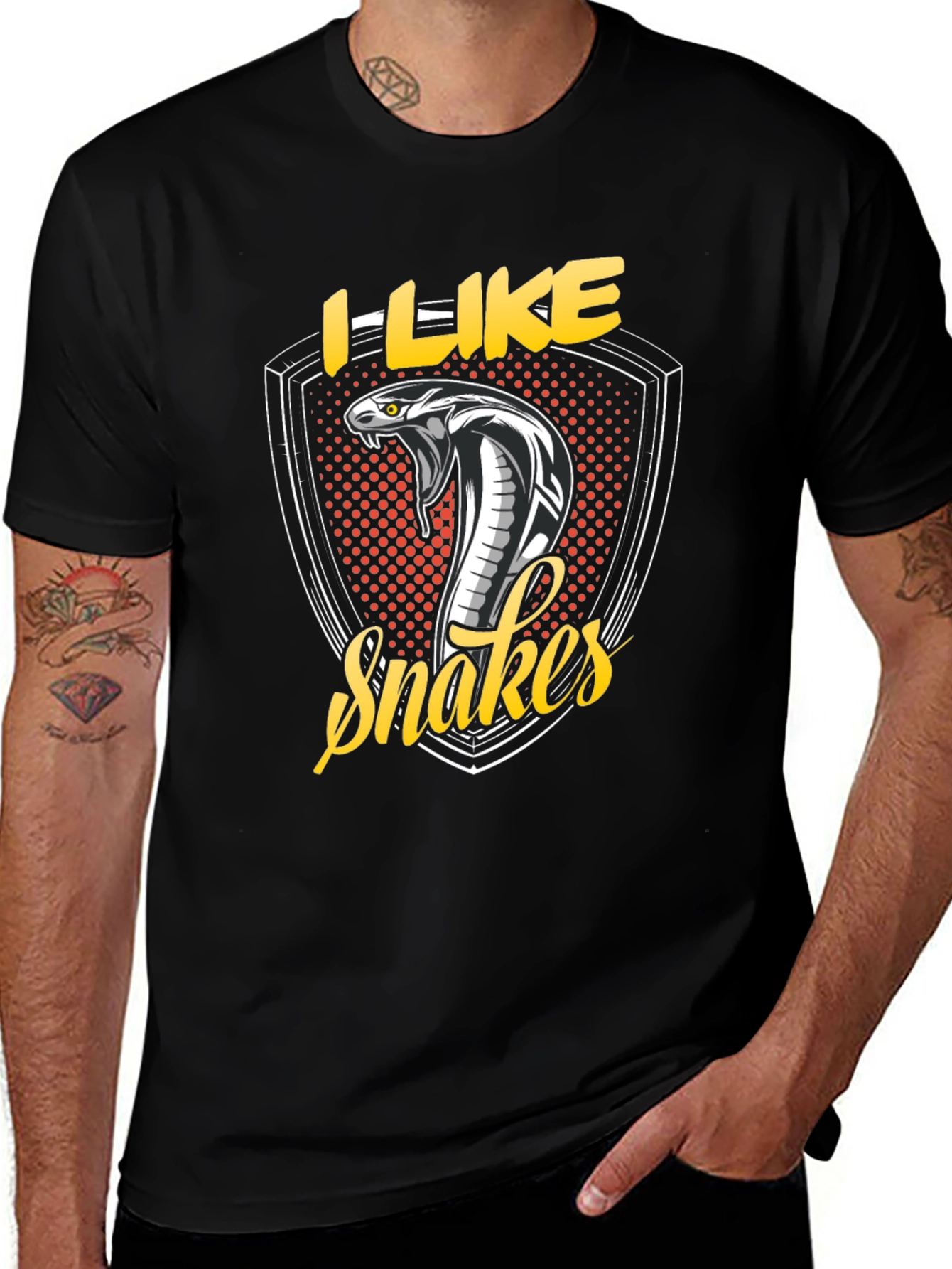 Variant 6 of I Like Snakes Graphic Tee - Black