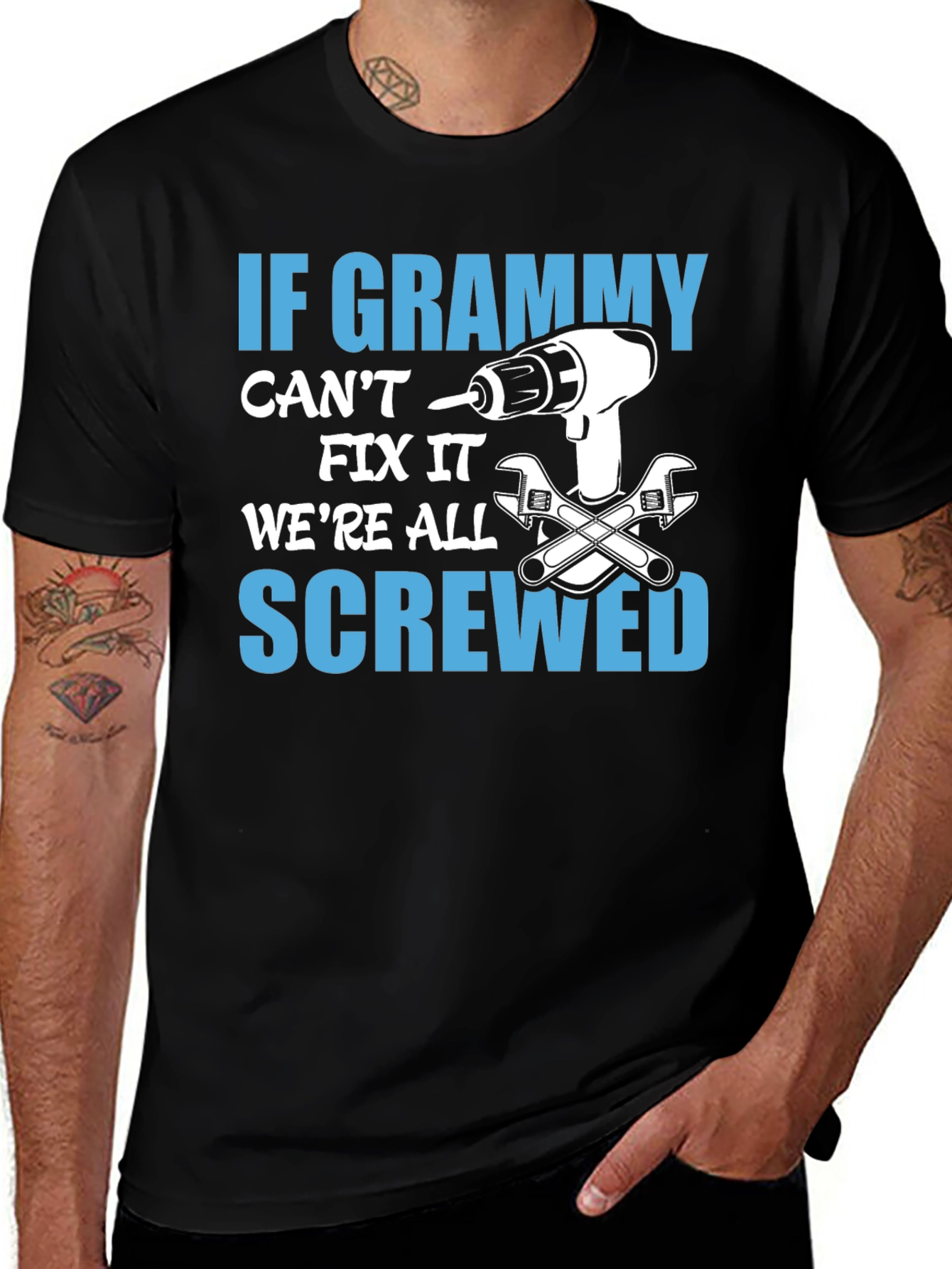 Funny Grammy T-Shirt - If Grammy Can't Fix It Tee