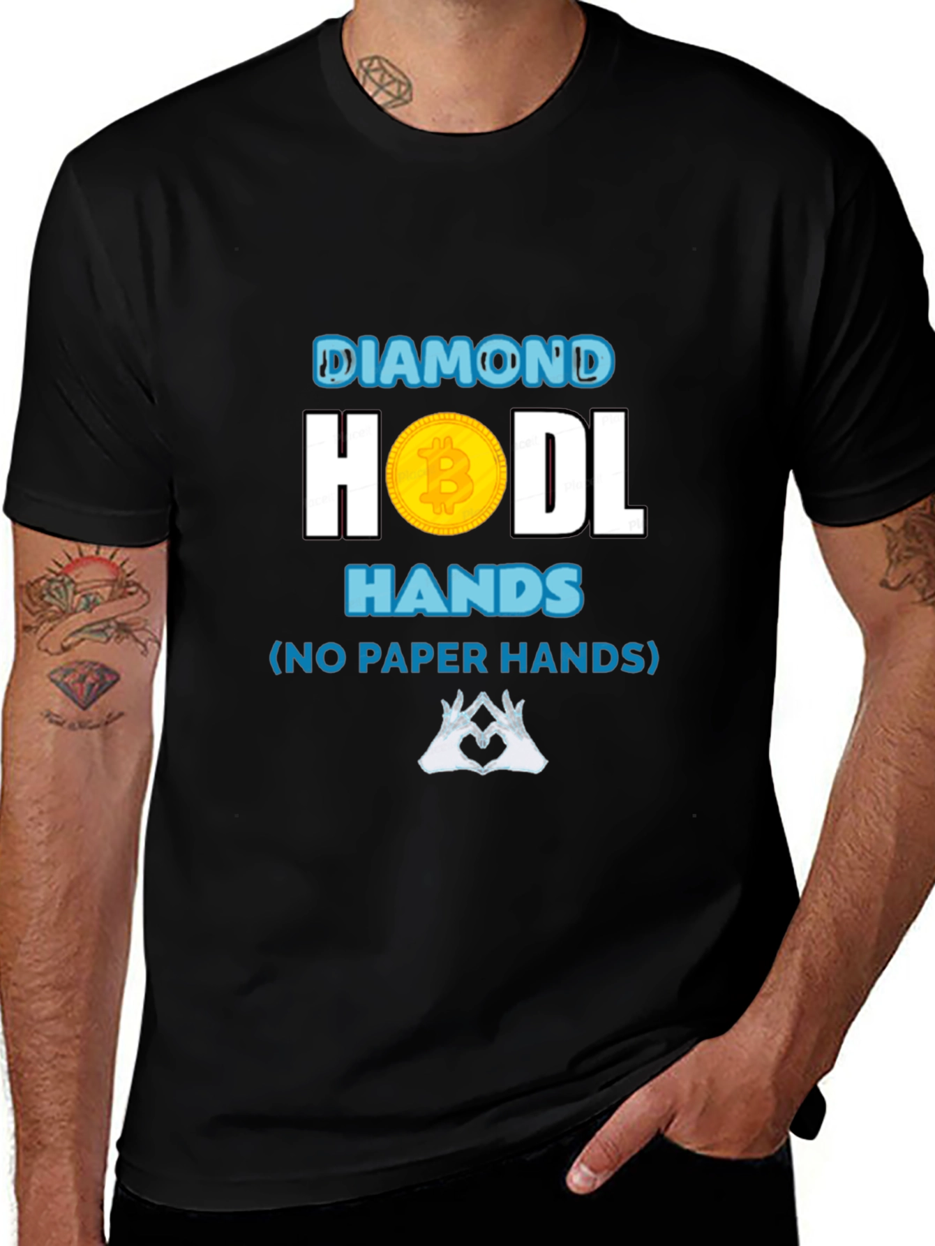 Variant 25 of Diamond HODL Hands Crypto Tee