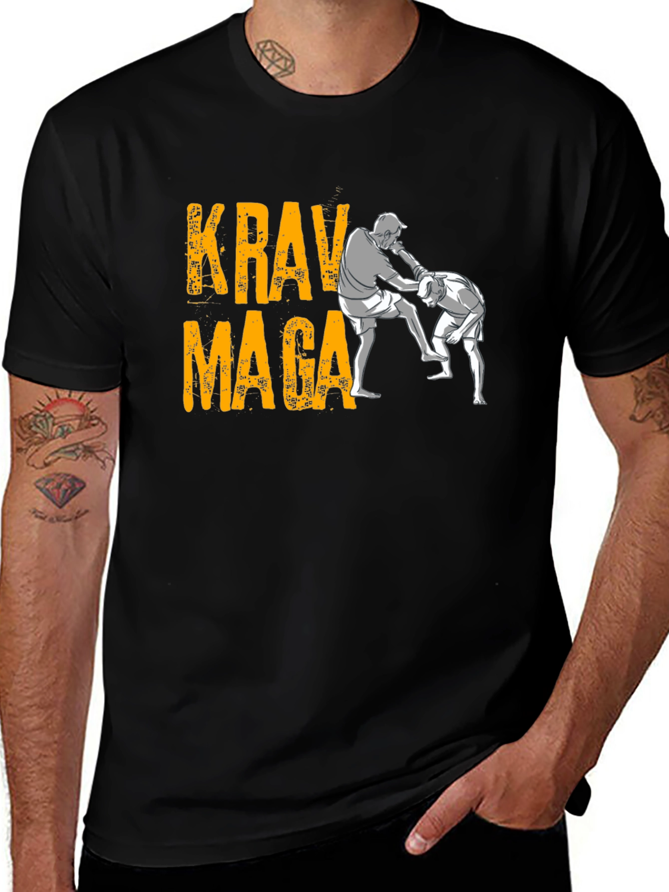 Krav Maga Black T-Shirt - Self Defense Martial Arts Graphic Tee