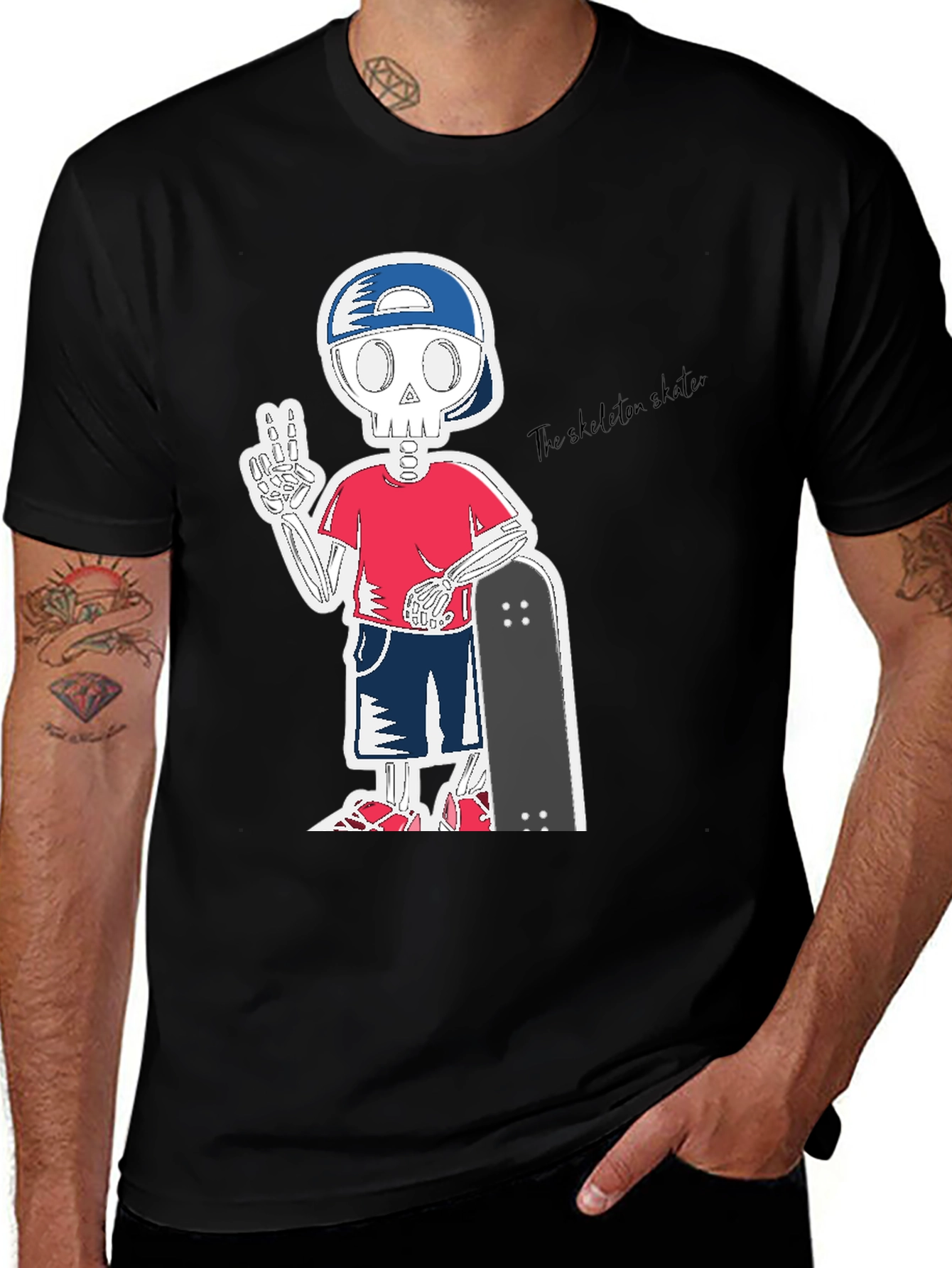 Variant 20 of Skeleton Skater T-Shirt - Cool Graphic Tee