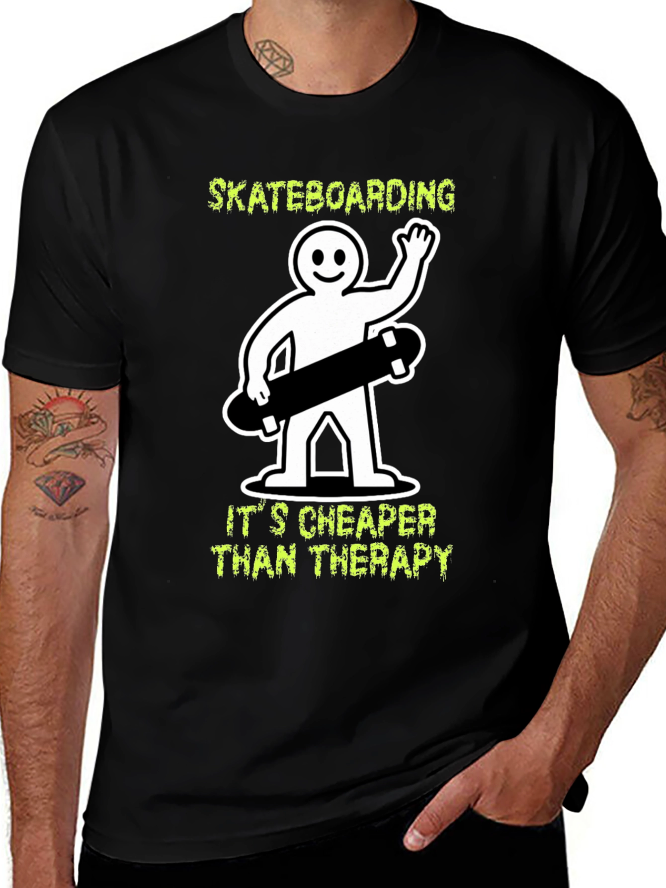 Variant 7 of Skateboarding Therapy Graphic Tee