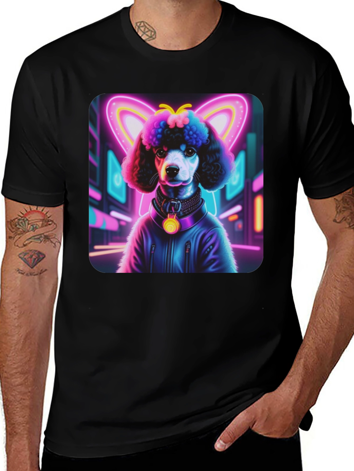 Cyberpunk Poodle Graphic T-Shirt