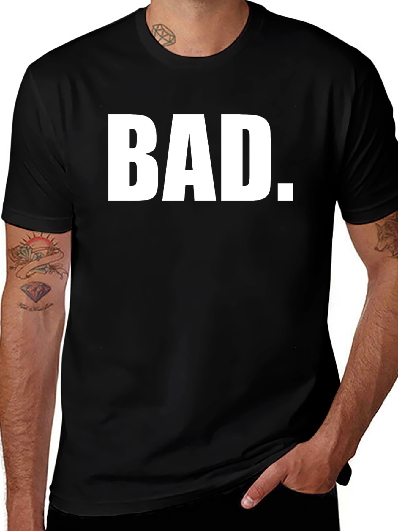 Variant 4 of Men's "BAD." Graphic Black T-Shirt