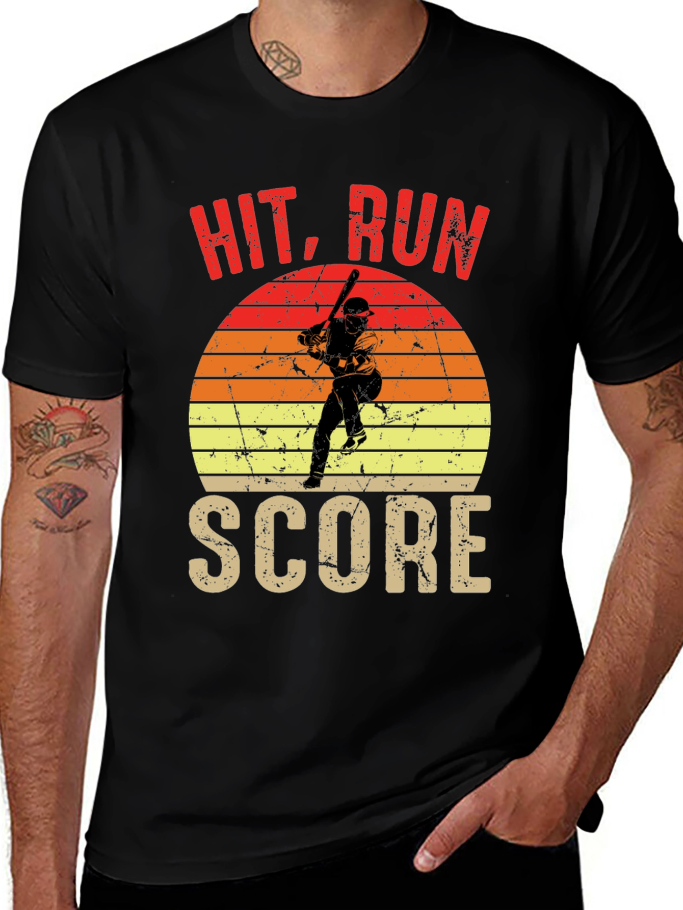 Variant 20 of Hit Run Score Baseball Graphic T-Shirt