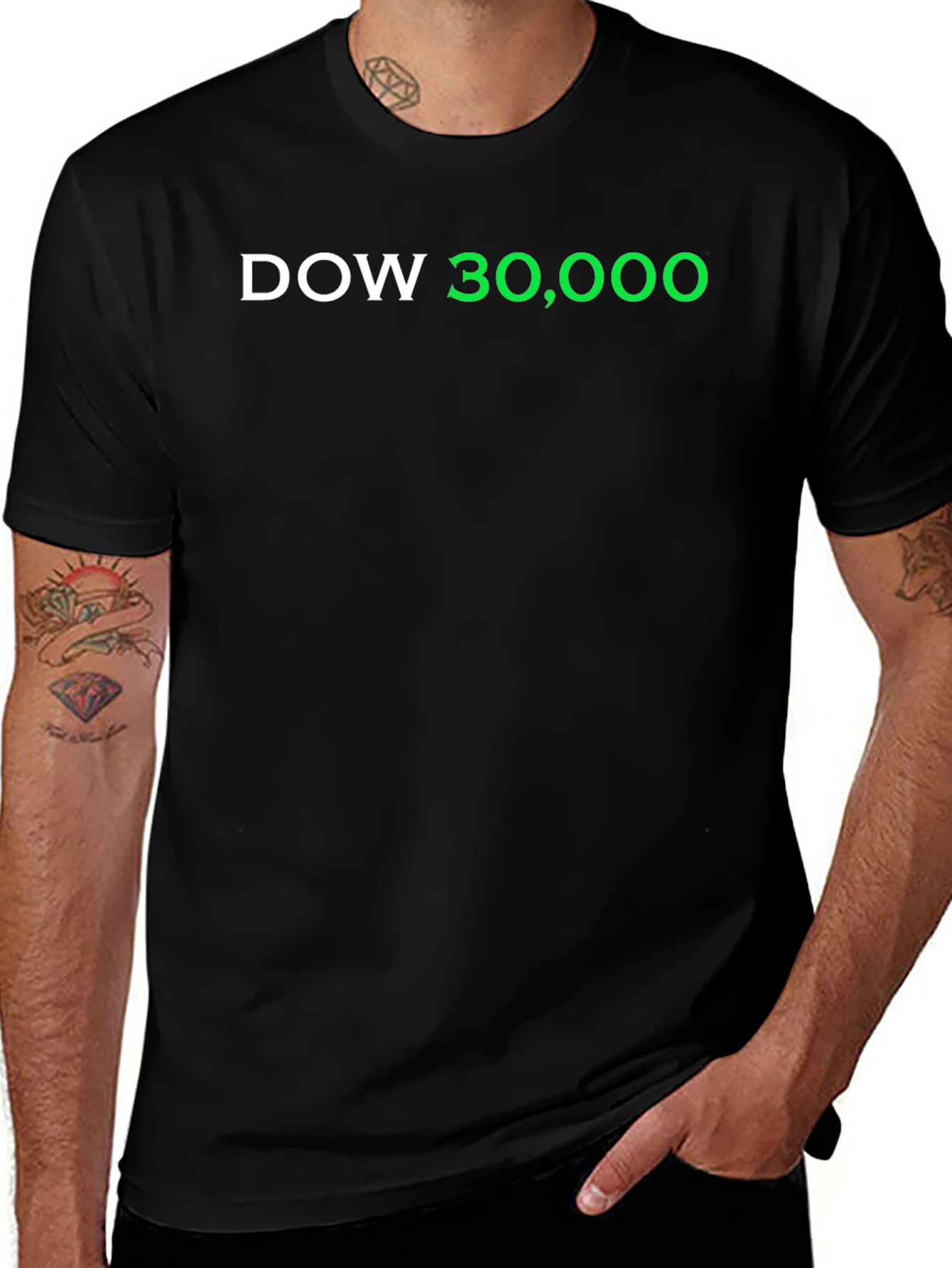 Variant 4 of DOW 30,000 Black T-Shirt - Investor Apparel