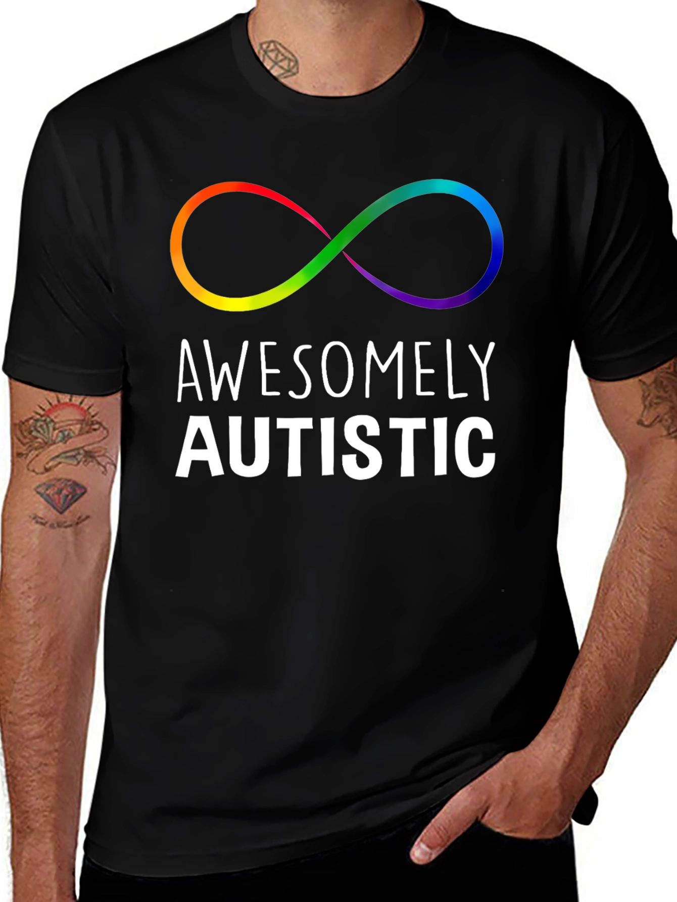 Variant 11 of Awesomely Autistic Rainbow Infinity T-Shirt