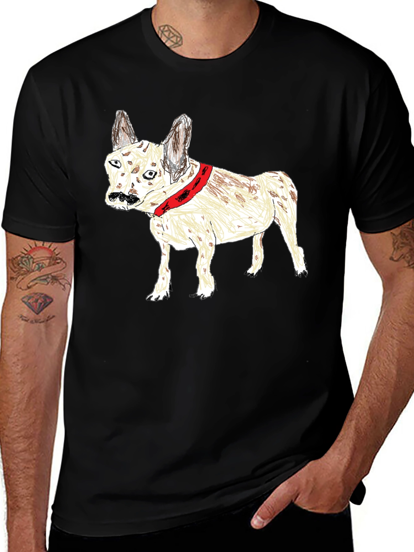 Variant 3 of Dog Sketch Tee - Unique Design, Casual Style