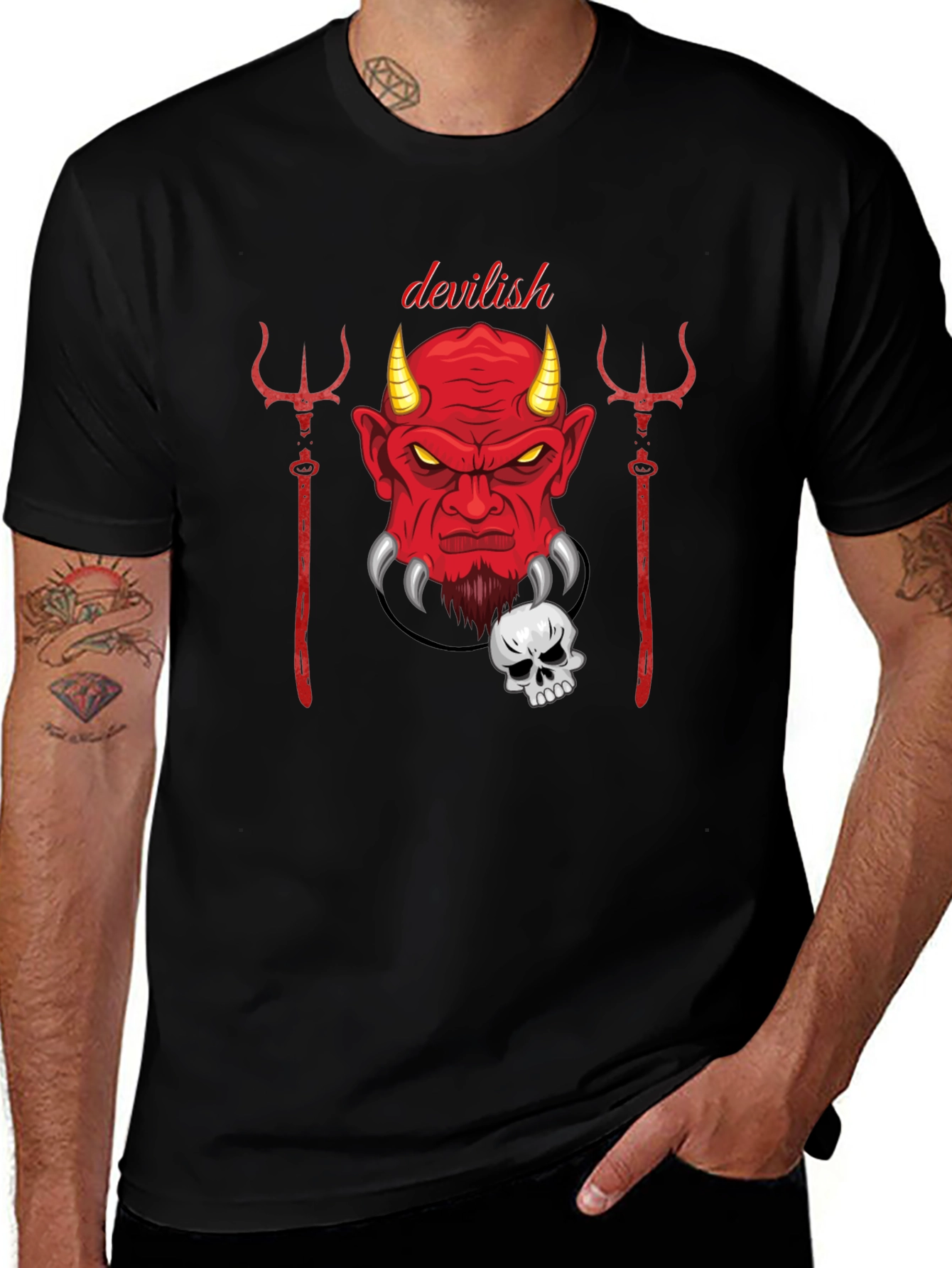 Variant 2 of Devilish Design Black T-Shirt