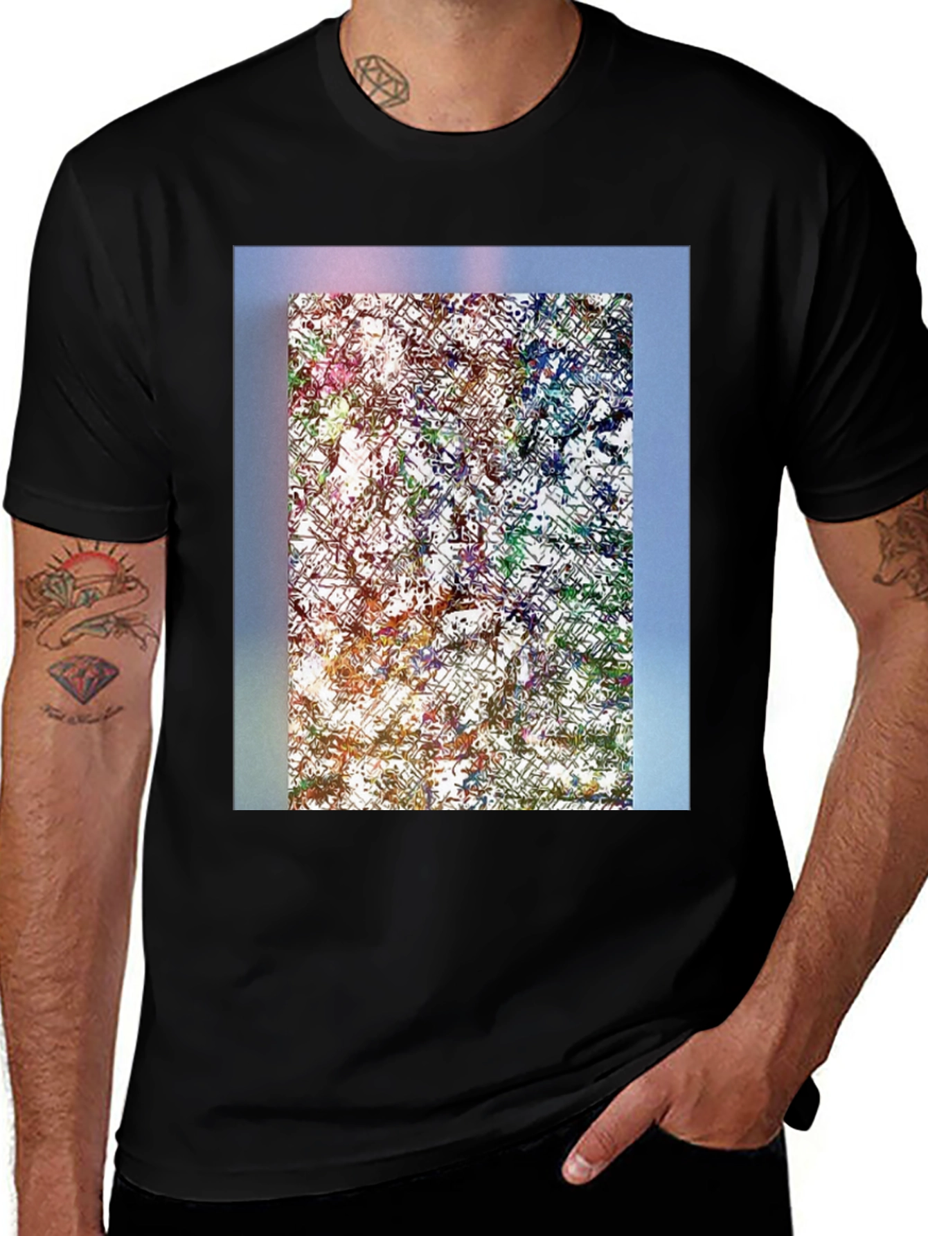 Variant 6 of Abstract Art Print Black T-Shirt