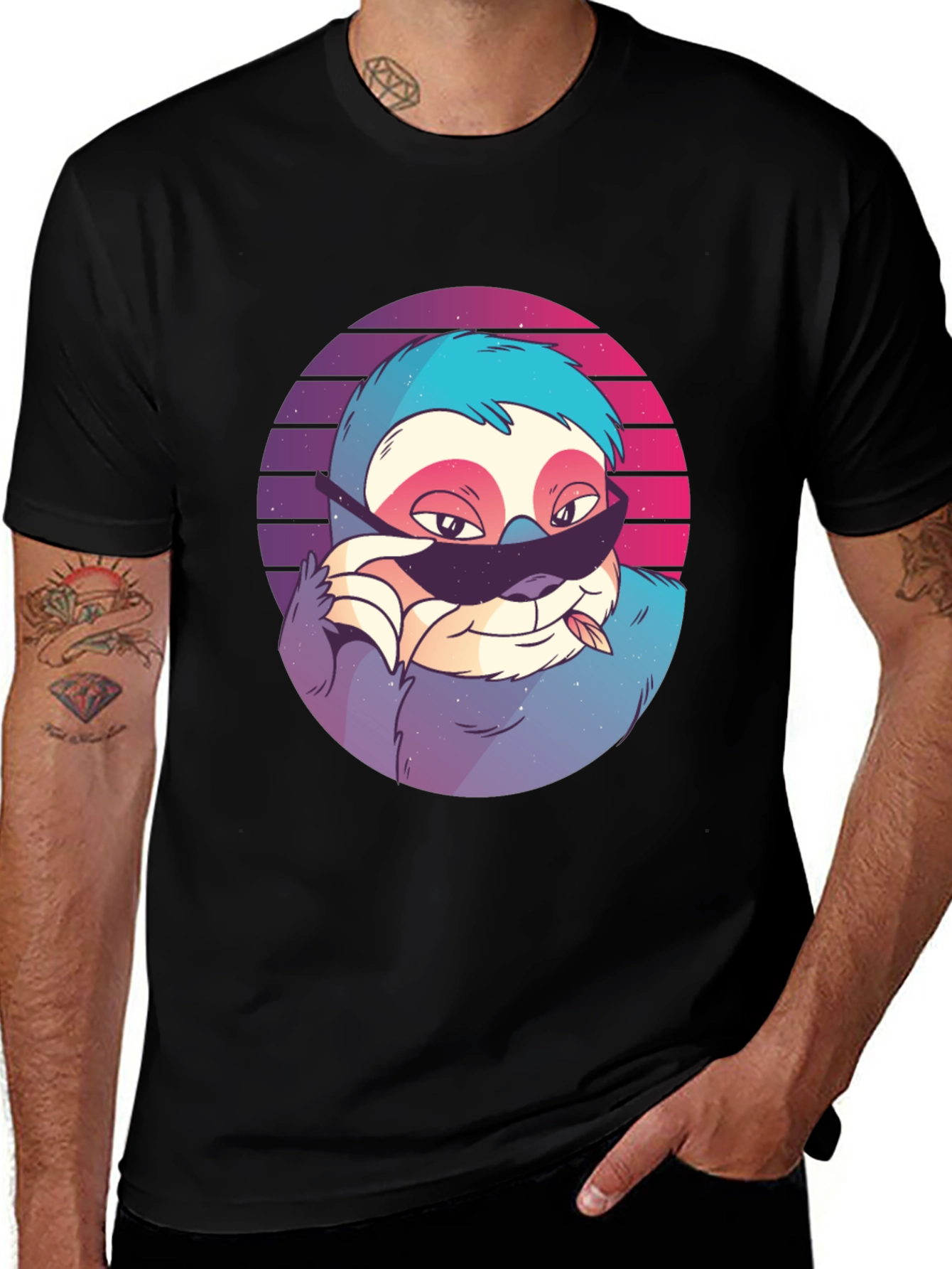 Variant 4 of Cool Sloth T-Shirt - Retro Sunglasses Design