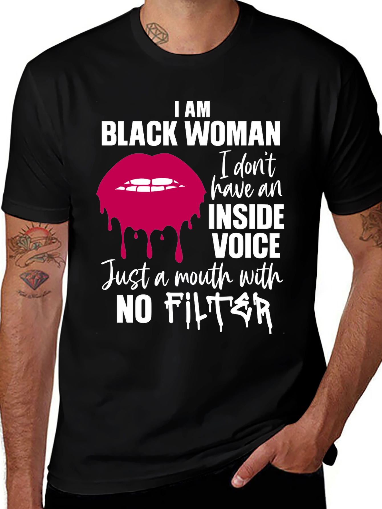 Variant 30 of Black Woman No Filter Graphic Tee