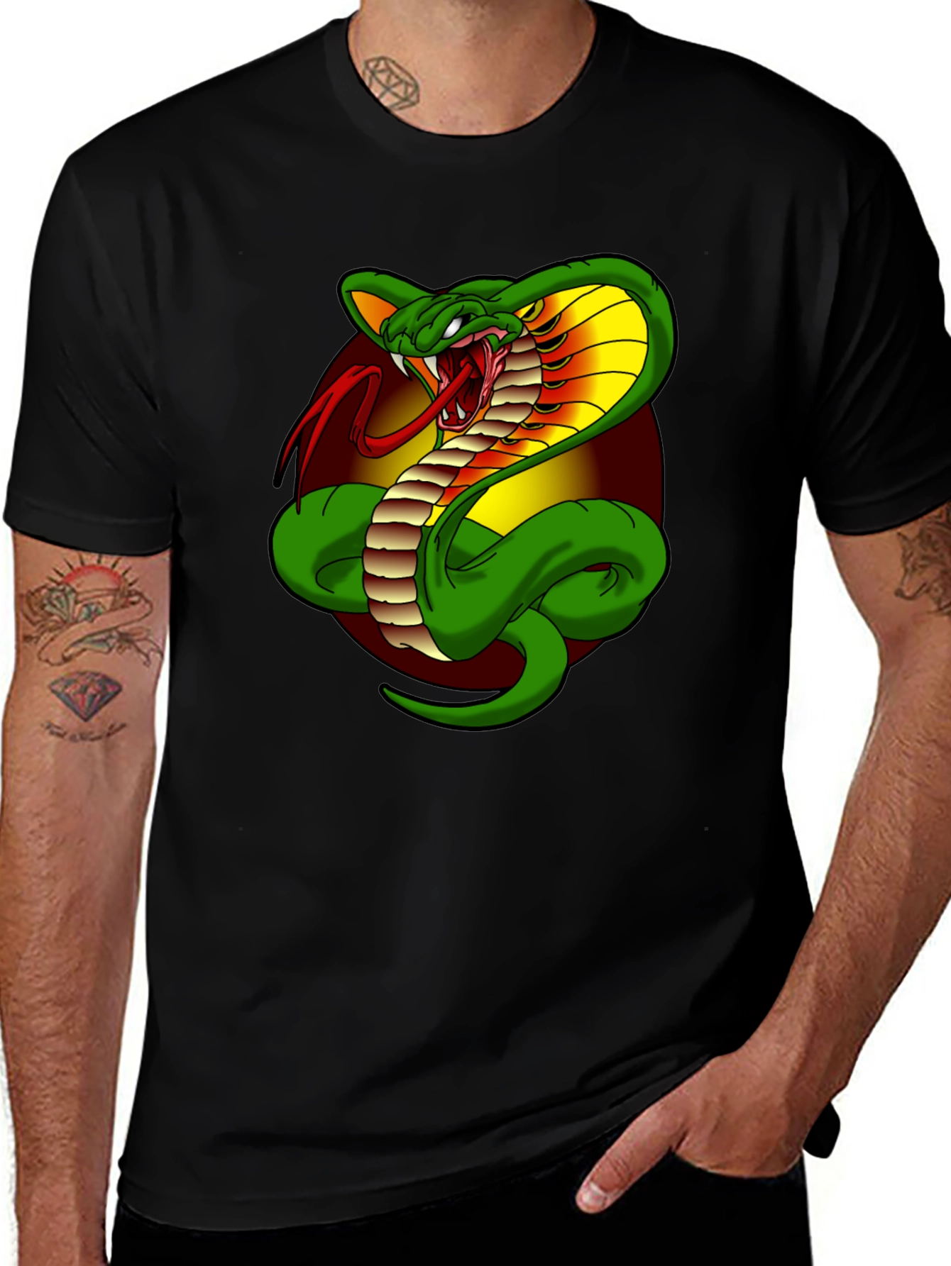 Variant 22 of Cobra Graphic Tee - Men's Black T-Shirt