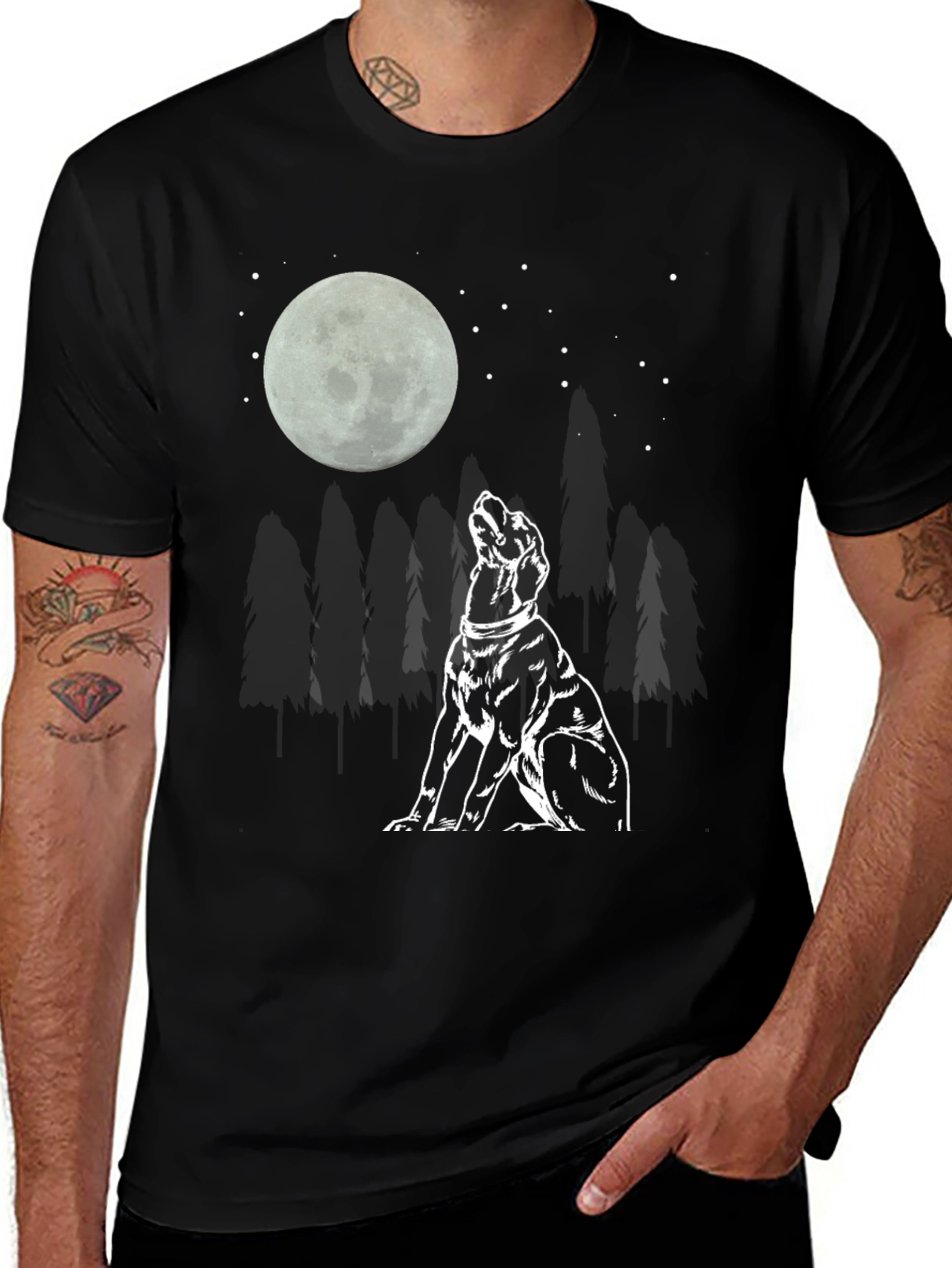 Variant 14 of Dog Moon Stargazer Graphic Tee