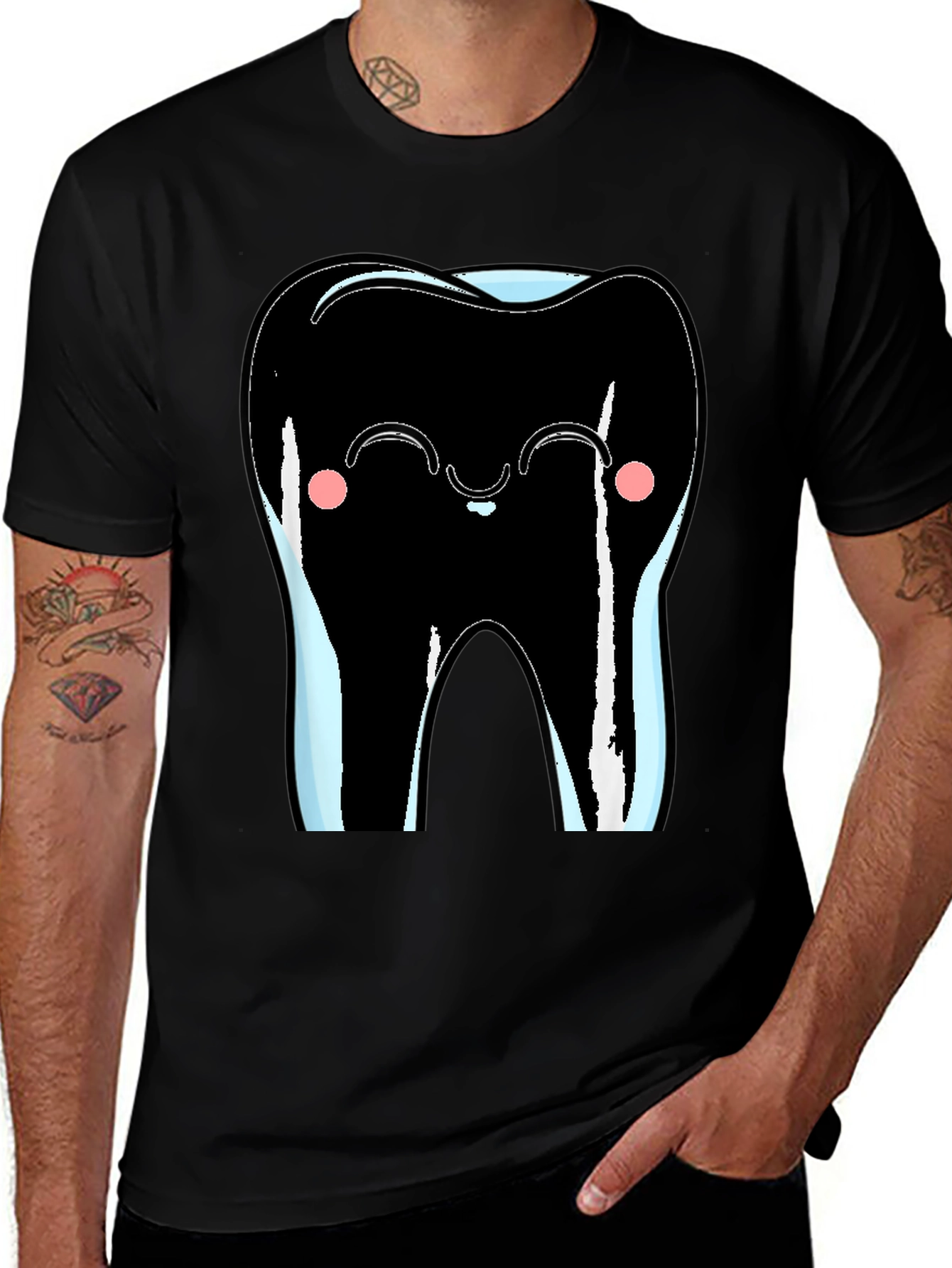 Variant 22 of Cute Tooth Graphic Tee - Black