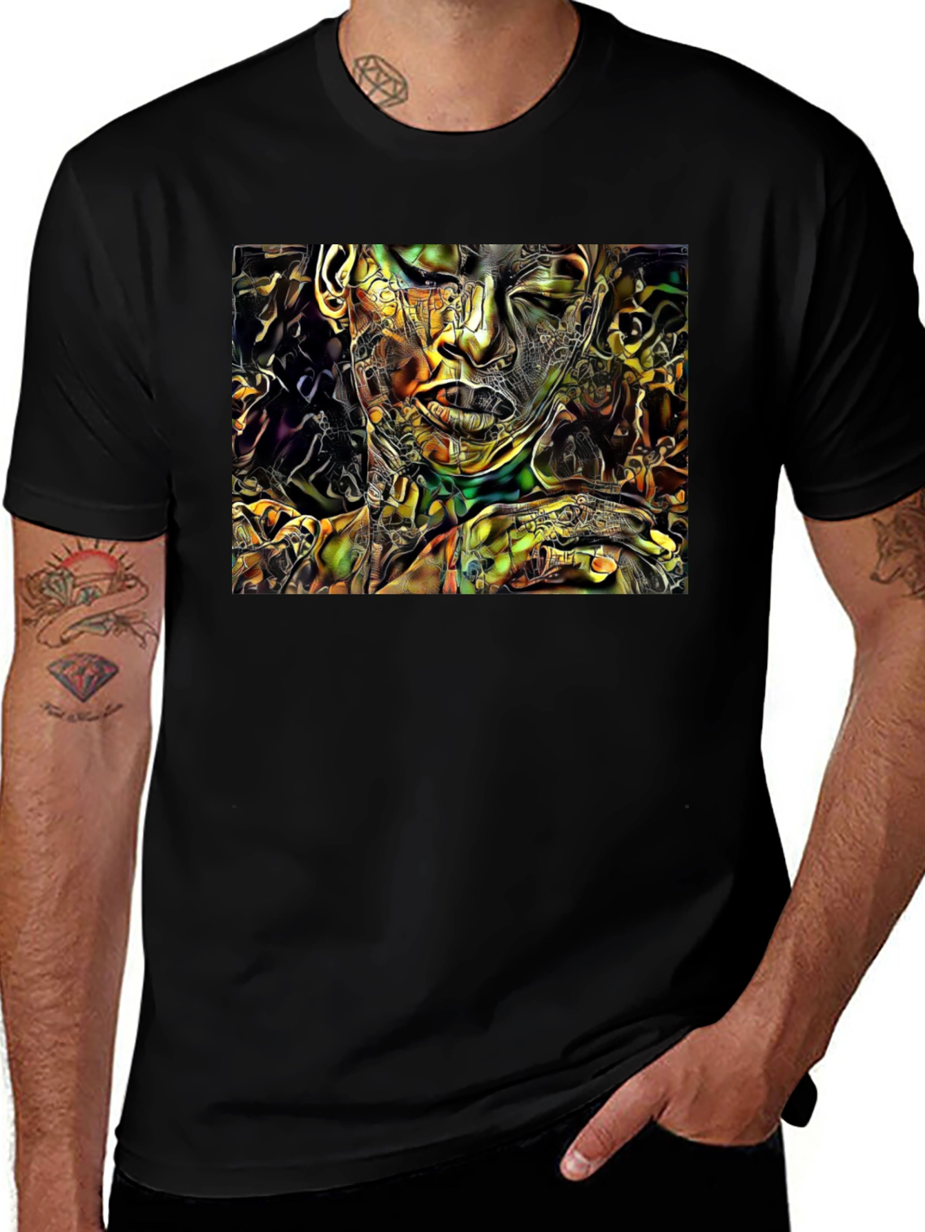 Variant 12 of Abstract Art Graphic Black T-Shirt