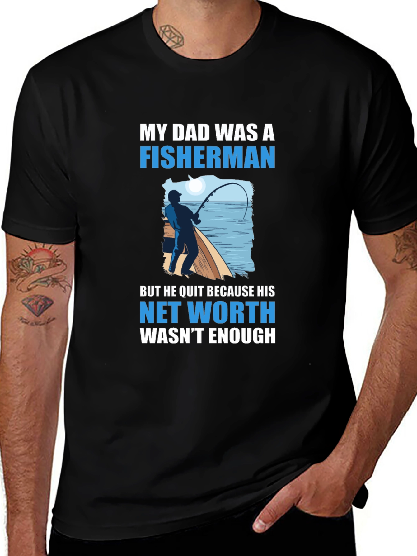 Black Fisherman Dad Joke T-Shirt main image