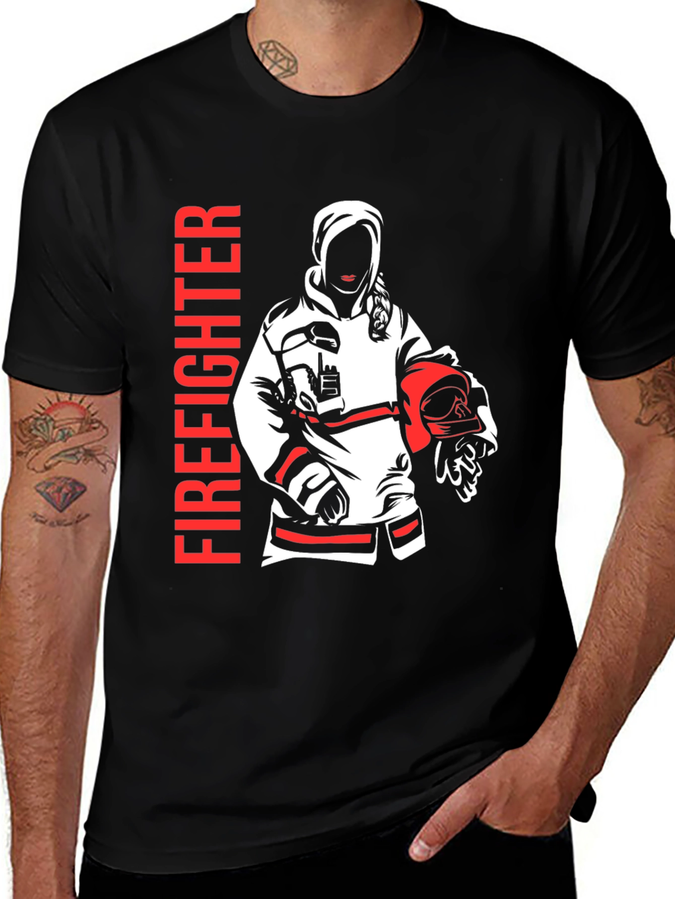 Variant 25 of Firefighter Graphic Tee - Heroic Design