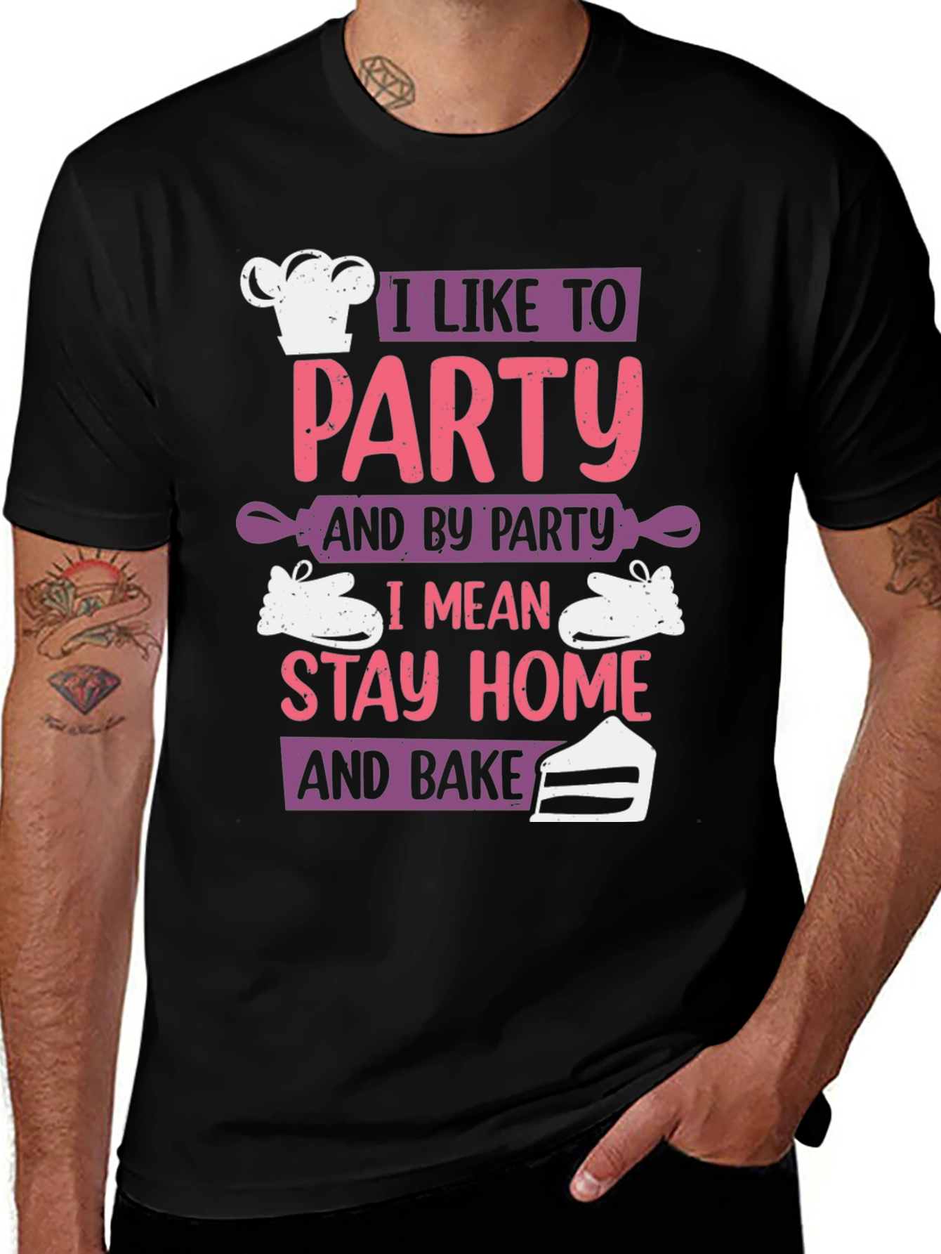 Variant 30 of I Like To Party and Bake Graphic T-Shirt