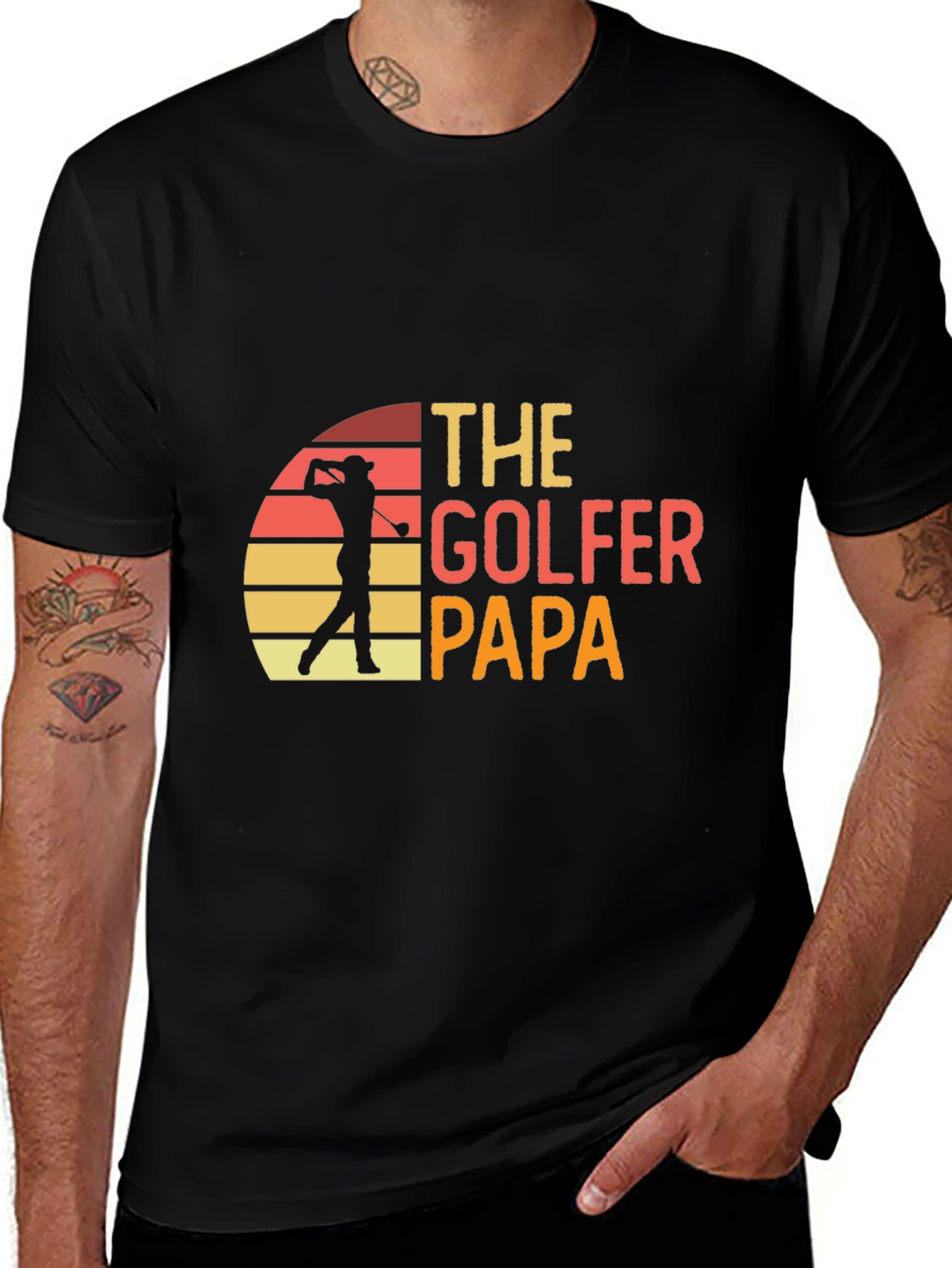 Variant 16 of The Golfer Papa Retro Graphic T-Shirt