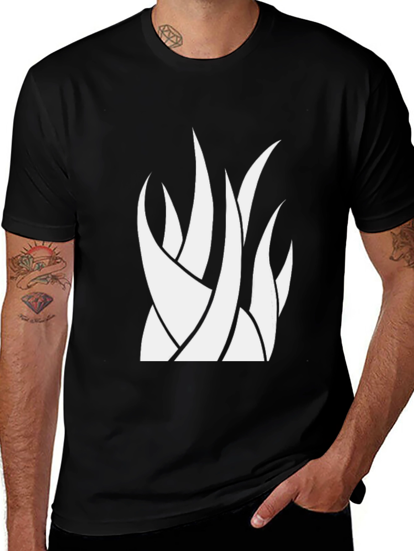 Variant 22 of Abstract Graphic Tee - Black Cotton Blend