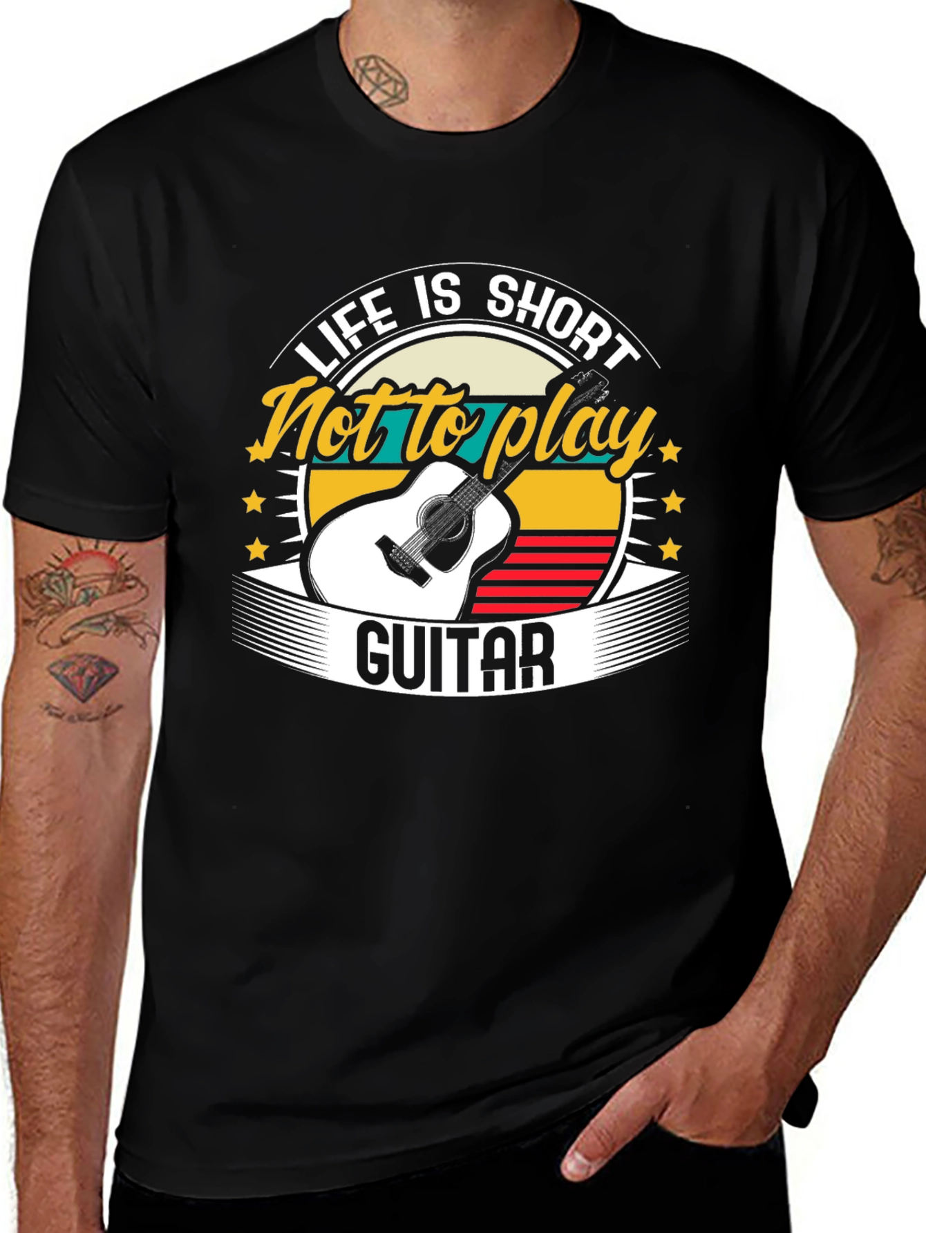 Variant 22 of Life is Short Guitar Graphic Tee