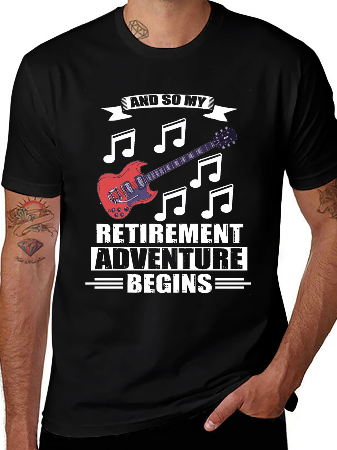 Variant 9 of Retirement Adventure Guitar T-Shirt