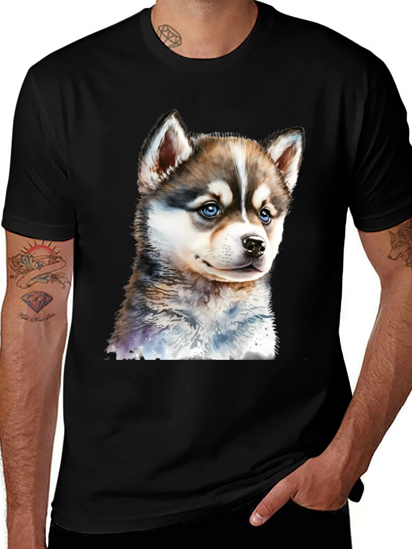 Variant 7 of Husky Puppy Graphic T-Shirt - Cute Dog Lover Tee