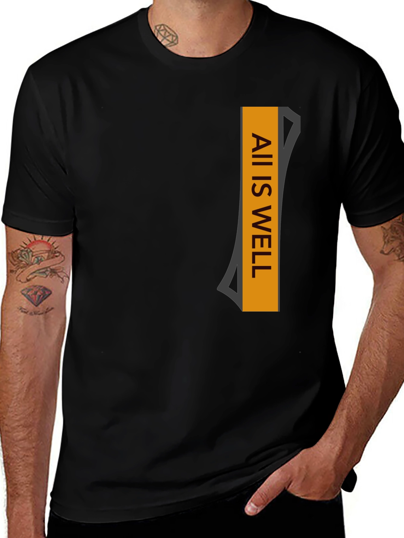 Variant 20 of All is Well Graphic Tee - Mens Black T-Shirt