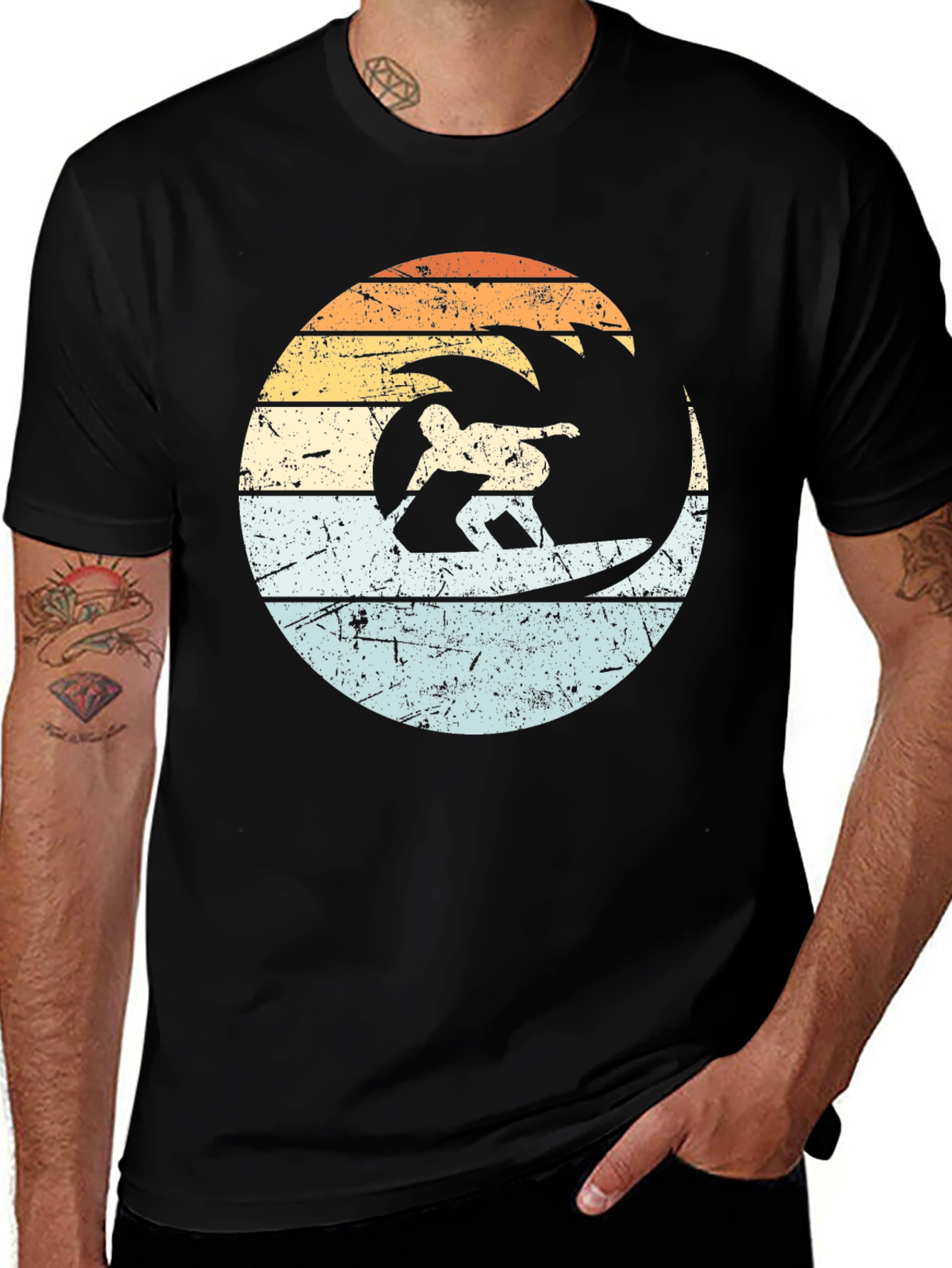 Variant 23 of Retro Surfer Wave Graphic T-Shirt