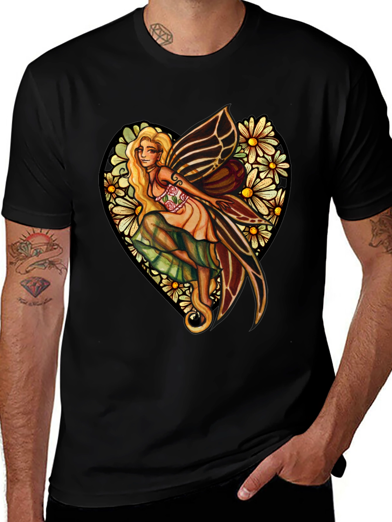 Variant 22 of Fairy & Flowers Heart Graphic Tee