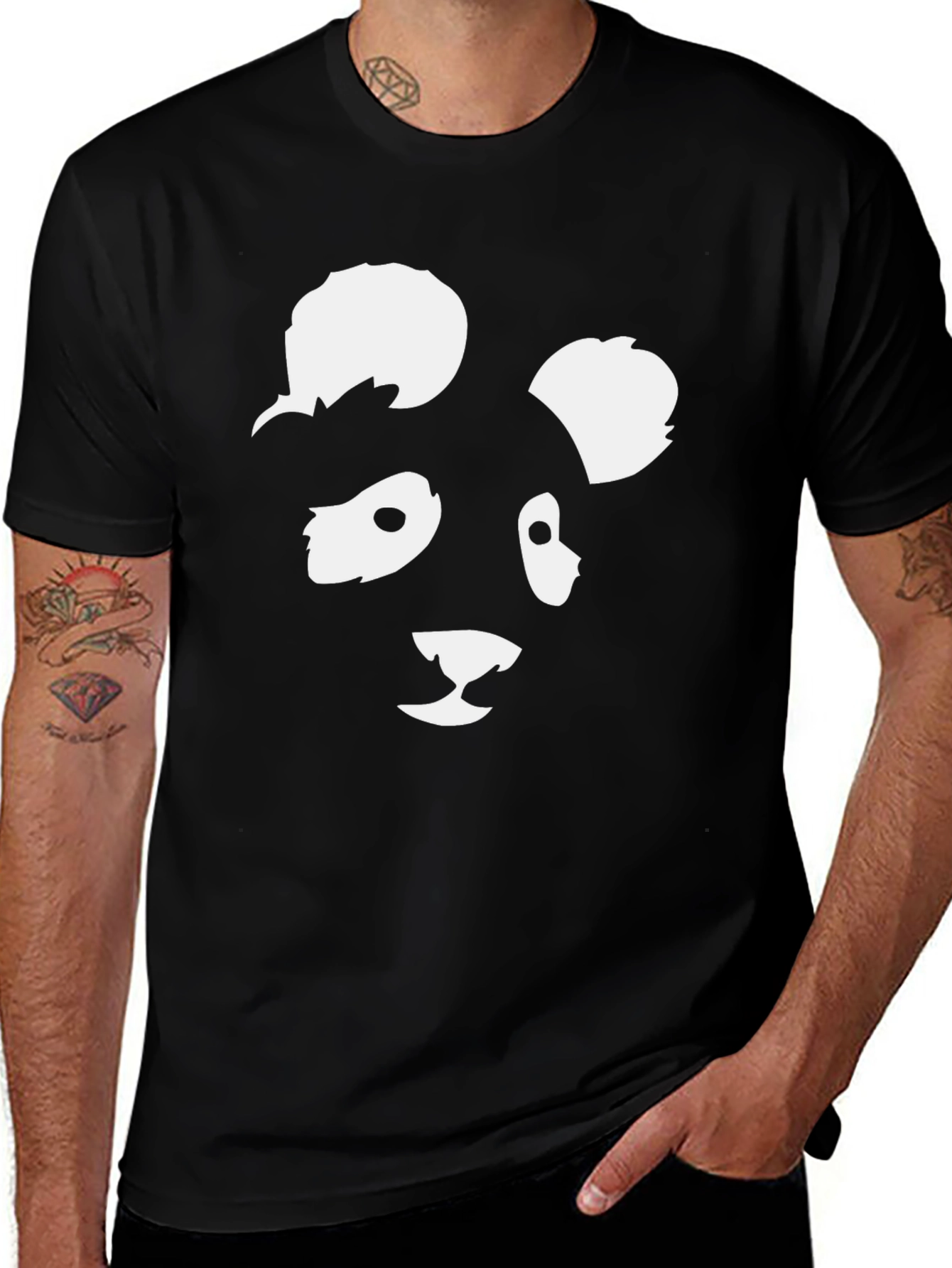 Variant 15 of Panda Graphic T-Shirt - Black Cotton Tee