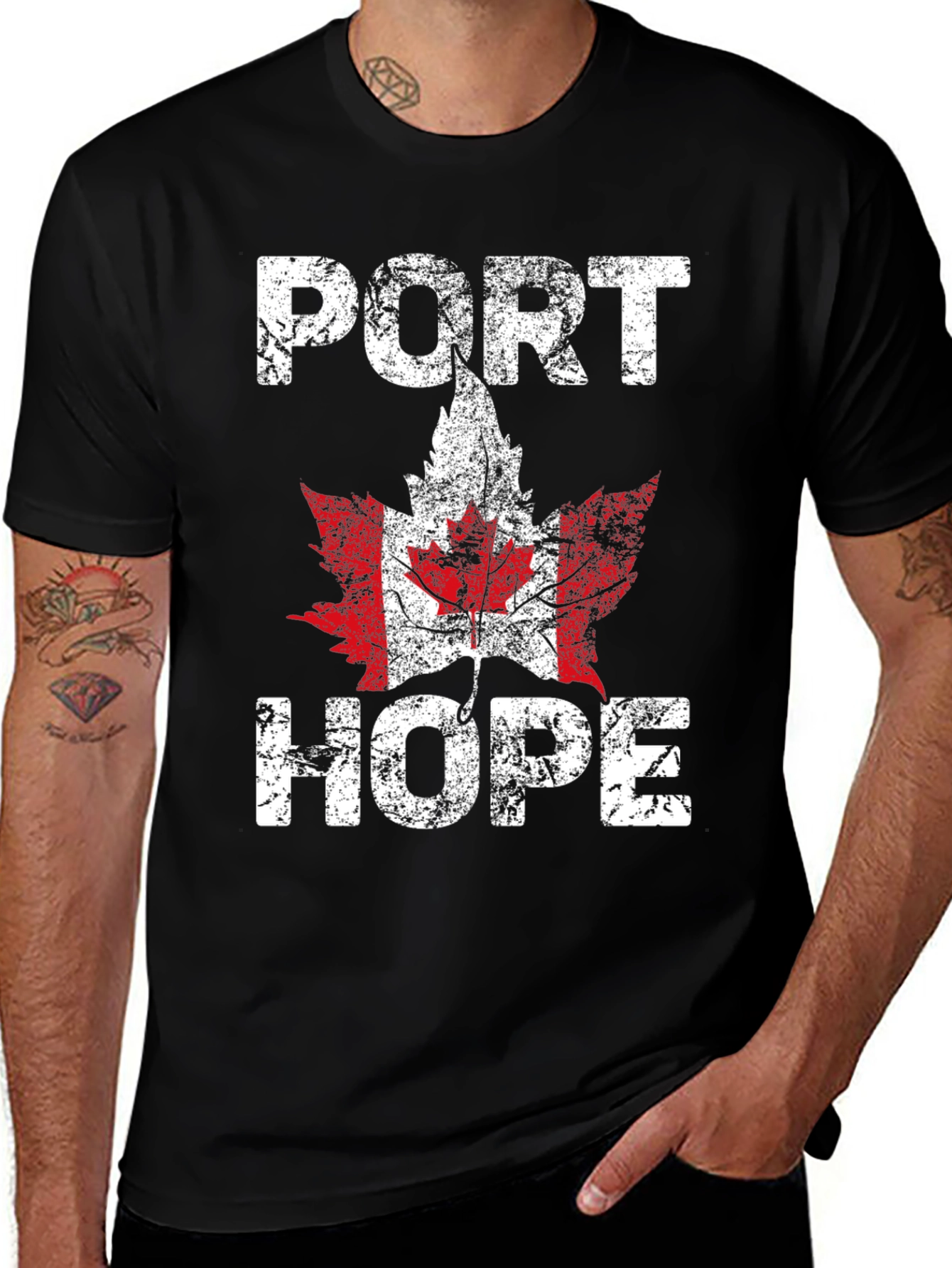 Port Hope Canada Flag Maple Leaf T-Shirt