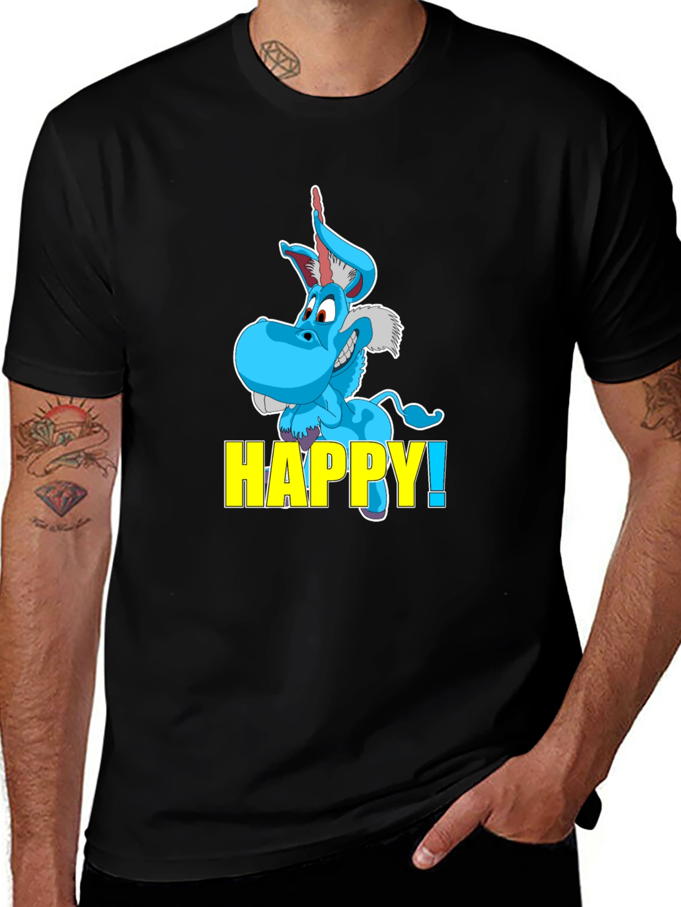 Variant 16 of Happy Blue Unicorn Graphic T-Shirt