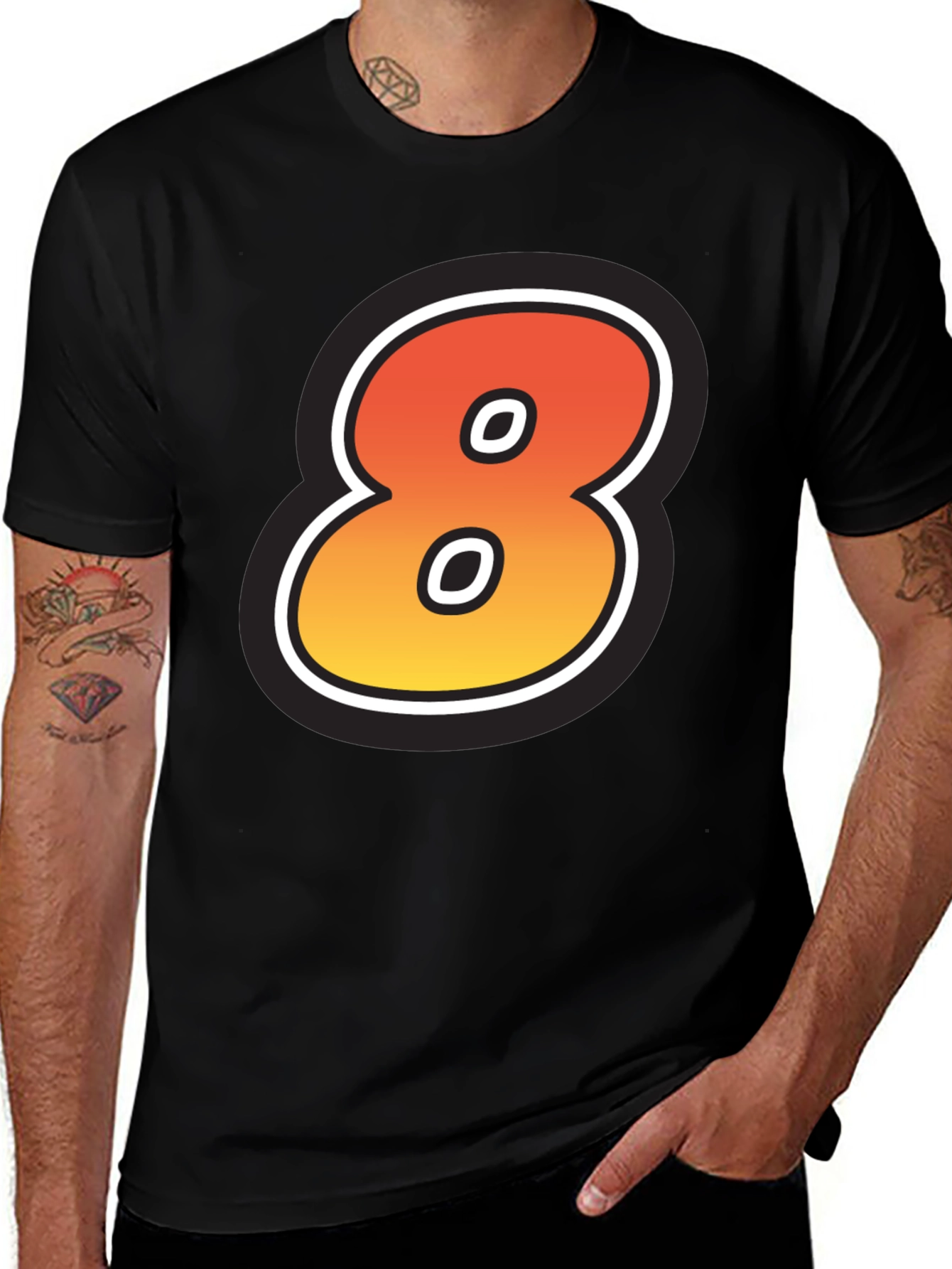 Variant 20 of Number 8 Graphic T-Shirt - Cool Casual Tee