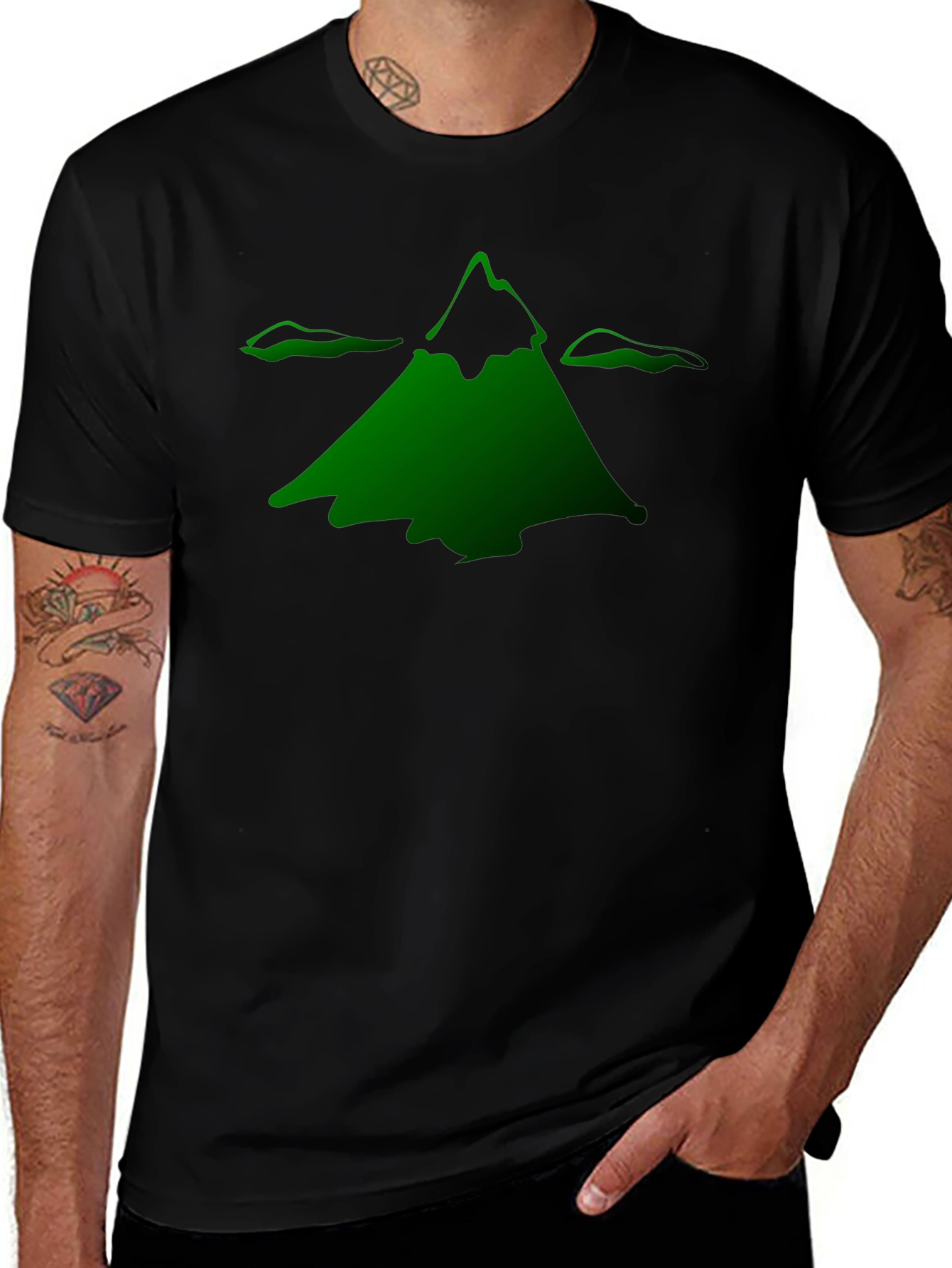Variant 5 of Green Mountain Graphic T-Shirt - Modern Style