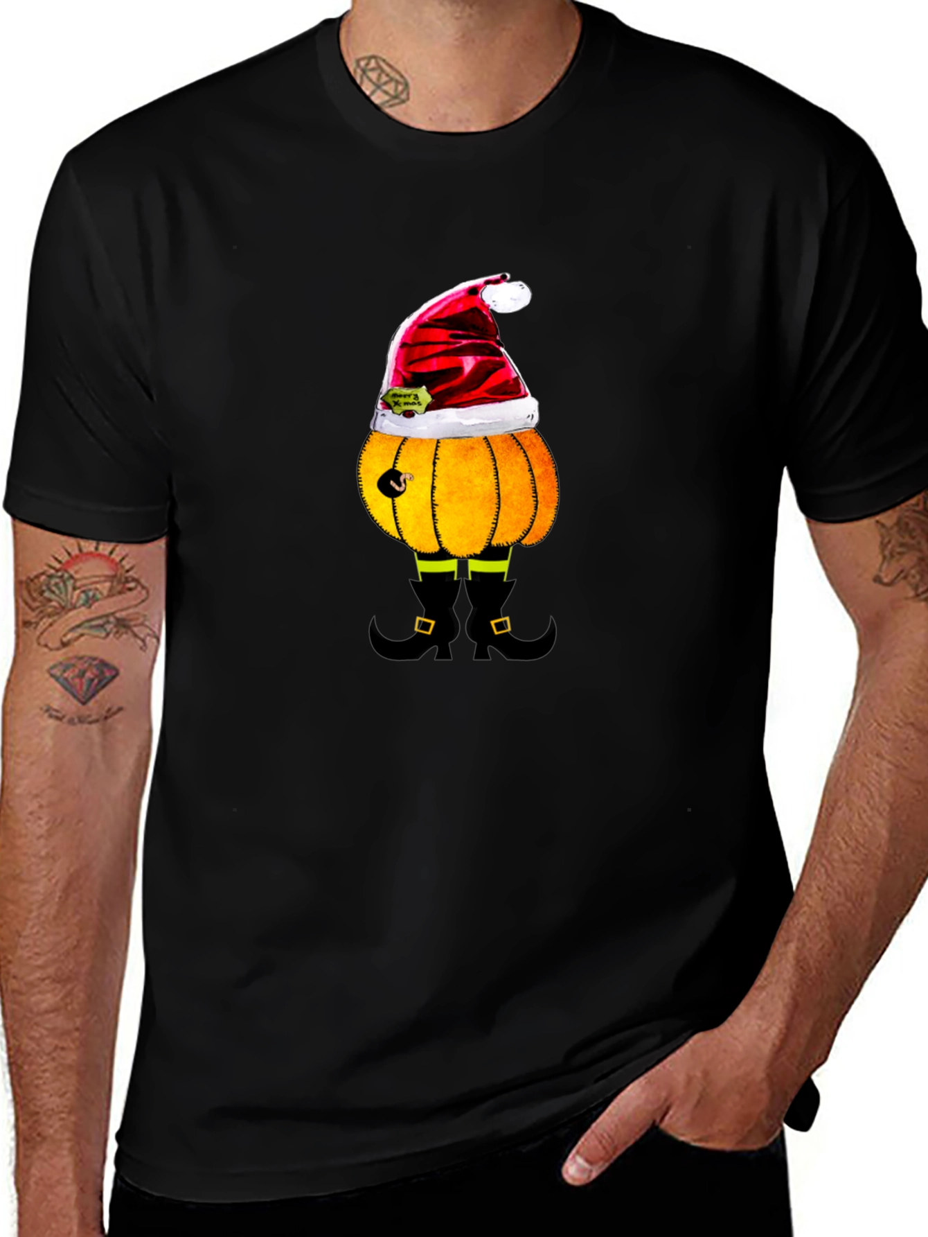 Variant 5 of Festive Pumpkin Santa T-Shirt