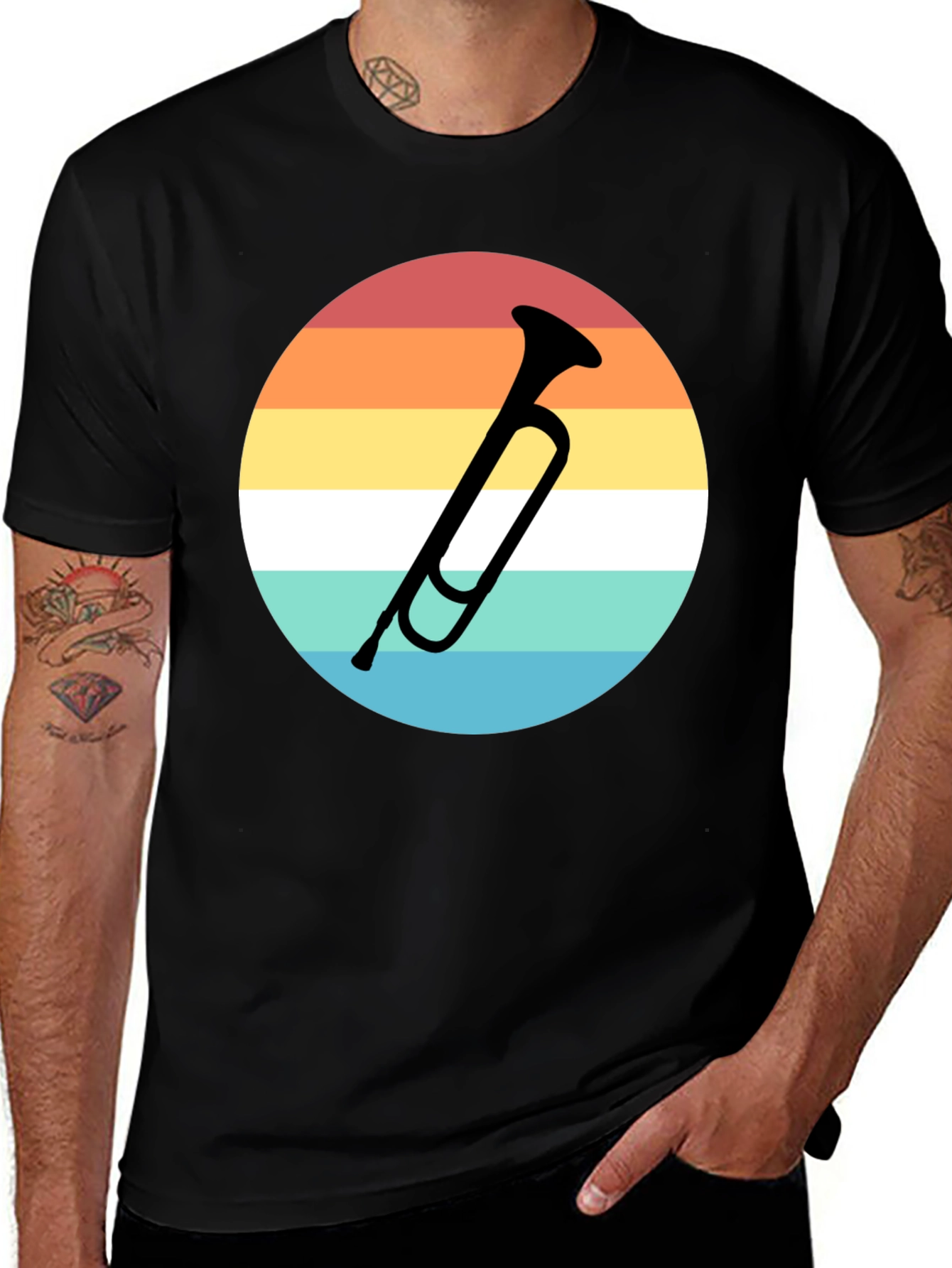 Variant 28 of Retro Trumpet Graphic Tee - Musician Style Shirt