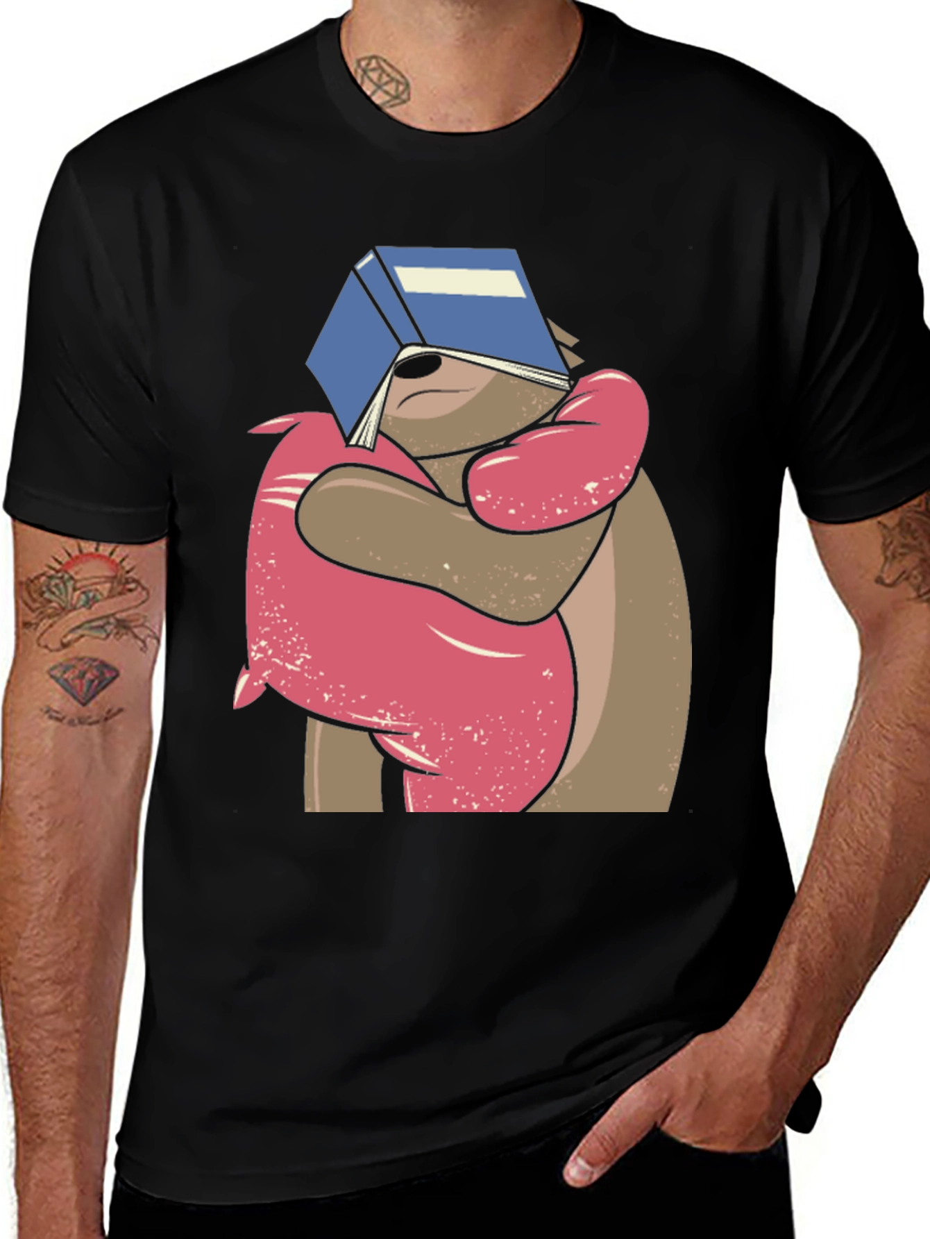 Variant 23 of Lazy Reader Sloth Graphic T-Shirt